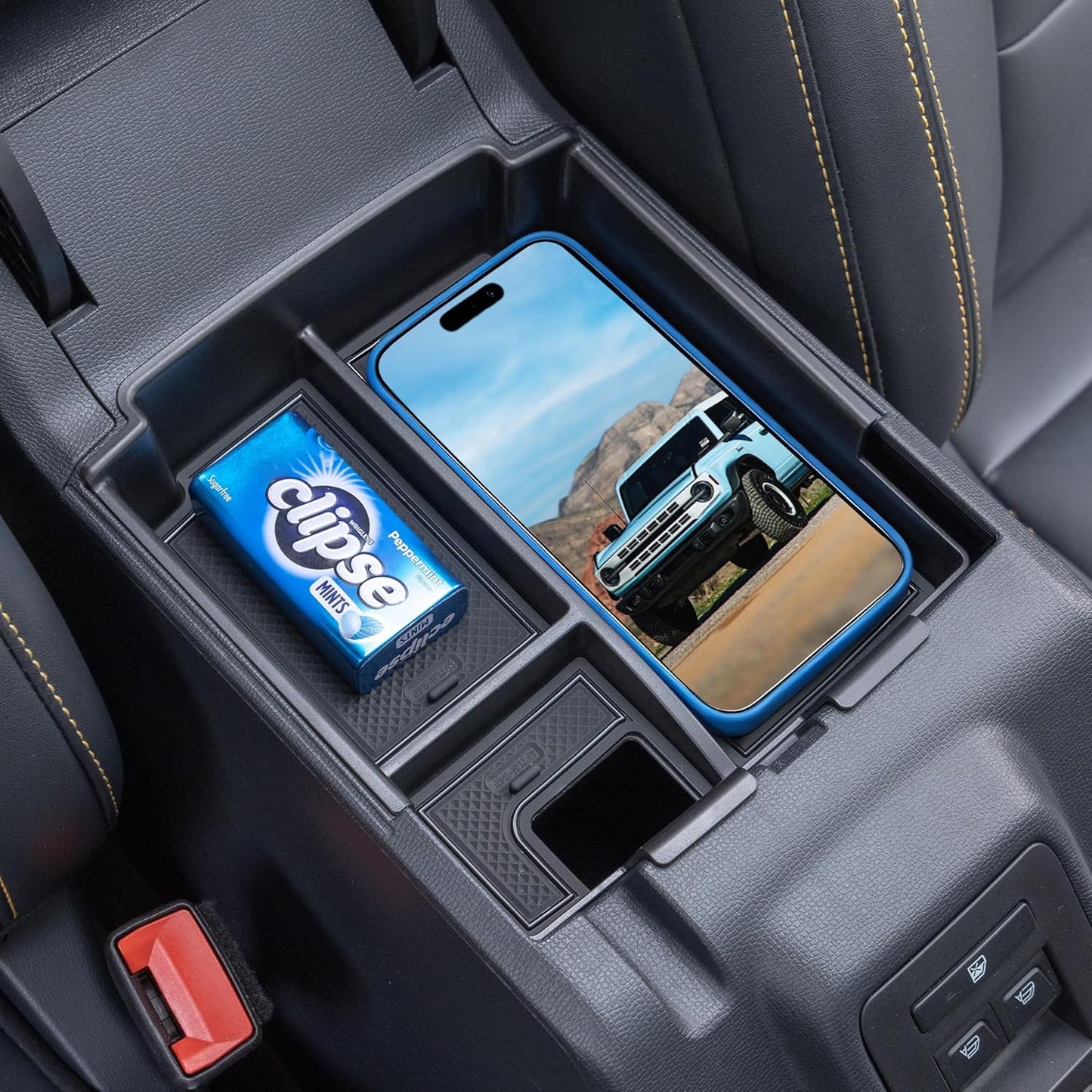 TOPINSTALL 2025+ Upgraded Tray Compatible with Ford Bronco 2025 2026 4-Door Automatic Transmission, Full Size Bronco Console Organizer (NOT for Manual & 2-Door & Sport Model)