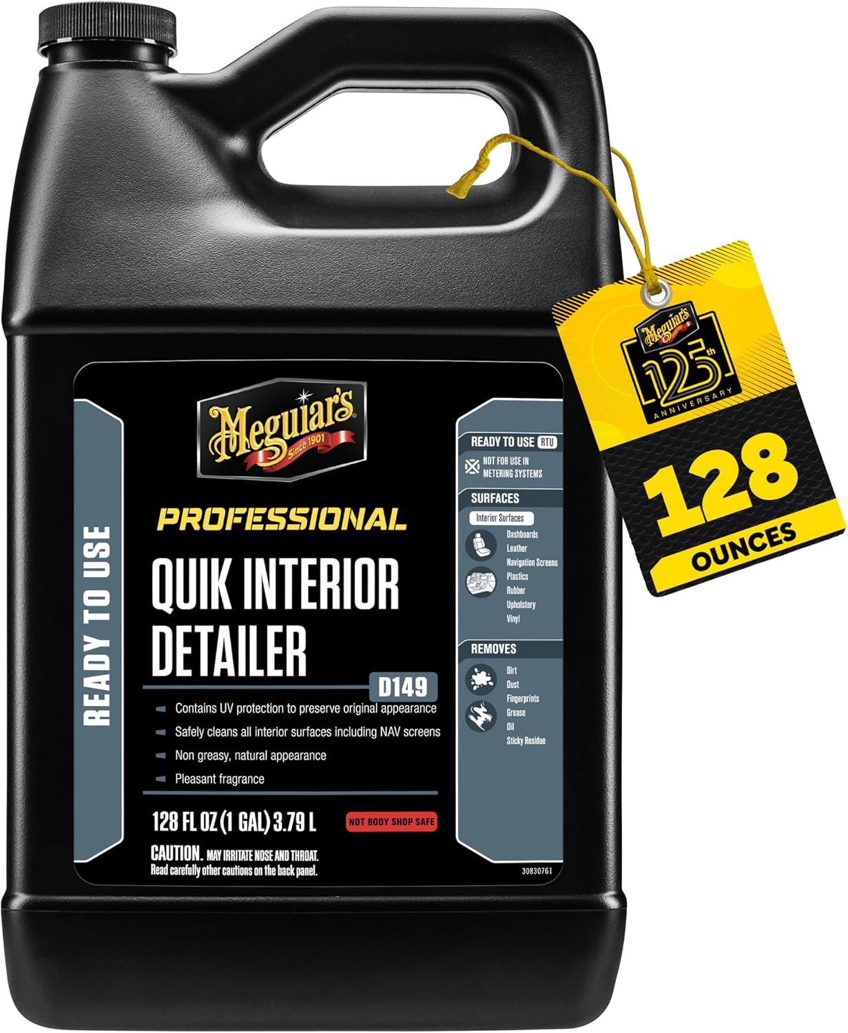 Meguiar's D14901 Detailer Quik Interior Detailer 3.79L safely cleans all interior surfaces