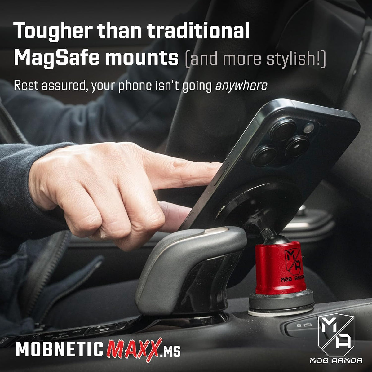 Mob Armor MobNetic Maxx MS MagSafe Phone Mount for Car, Red