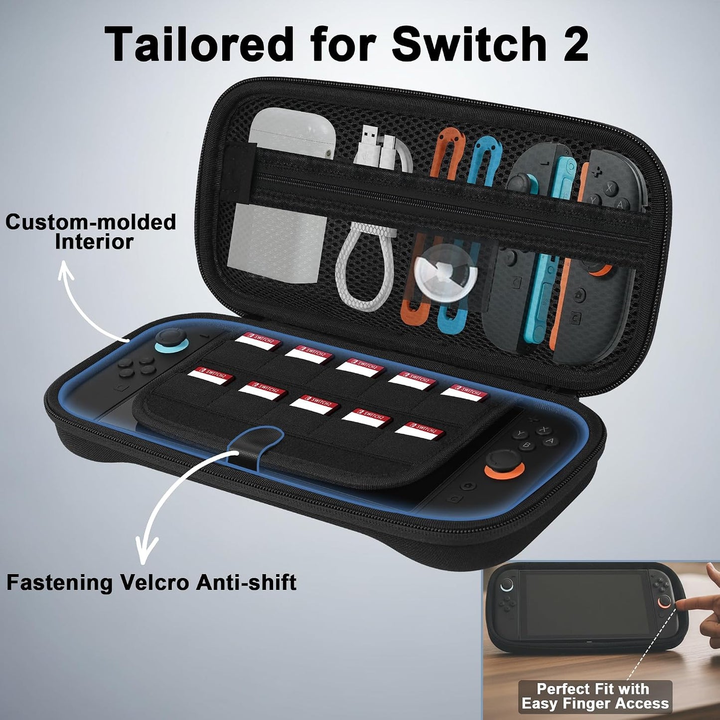 Vacuum Compression Backpack, Carry-On Size Travel Backpack with Vacuum System and Pump & Nintendo Switch 2 Carrying Case, Slim Hard Shell Travel Case