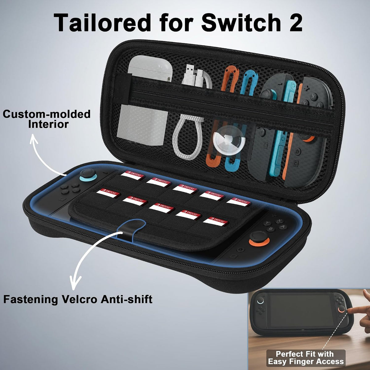 Vacuum Compression Backpack, Carry-On Size Travel Backpack with Vacuum System and Pump & Nintendo Switch 2 Carrying Case, Slim Hard Shell Travel Case