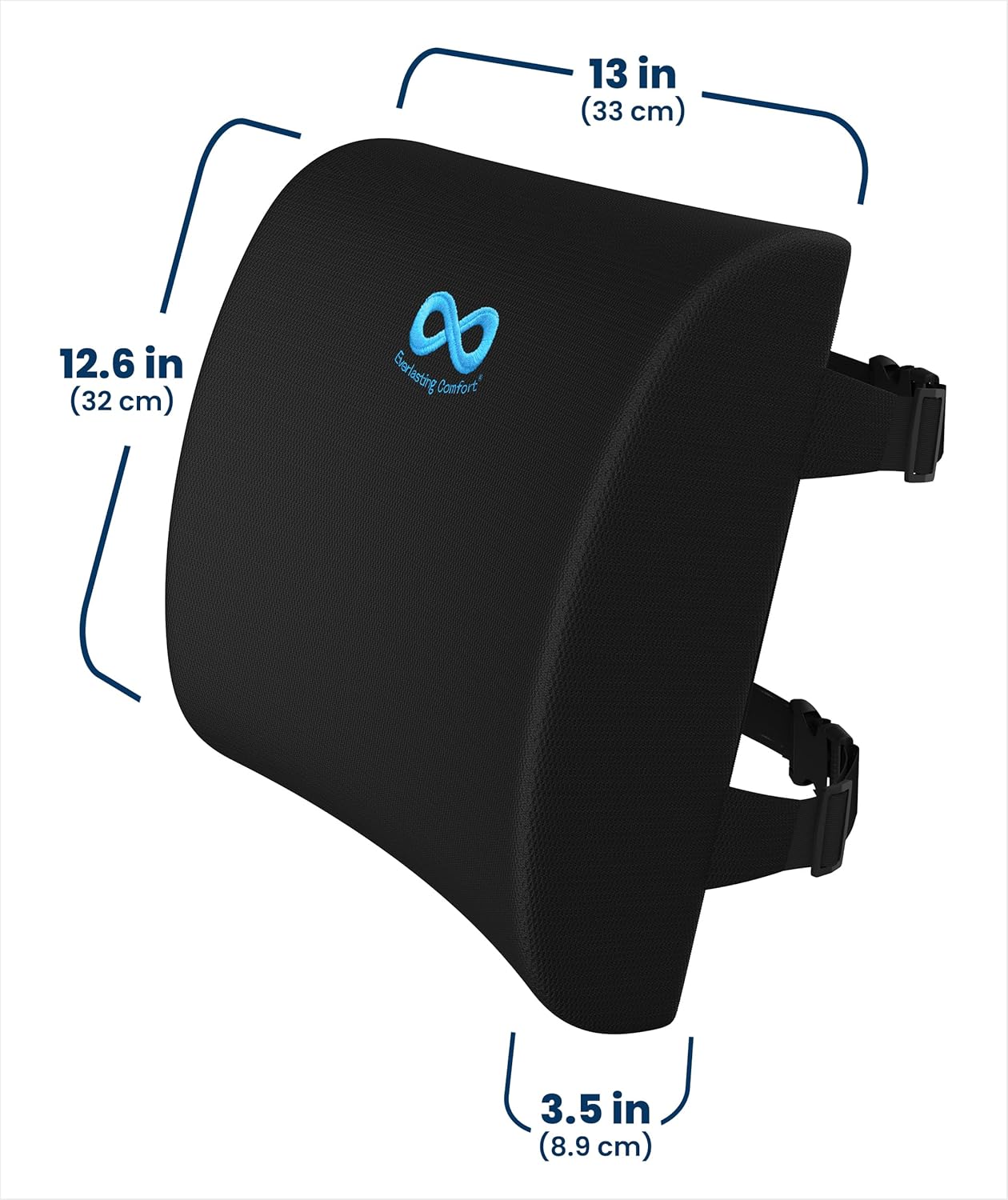 Everlasting Comfort The Original Lumbar Support Pillow for Office Chair - Improves Posture, Promotes Back Pain Relief - Superior Back Support for Gaming and Desk Chairs - Lumbar Pillow for Car, Couch