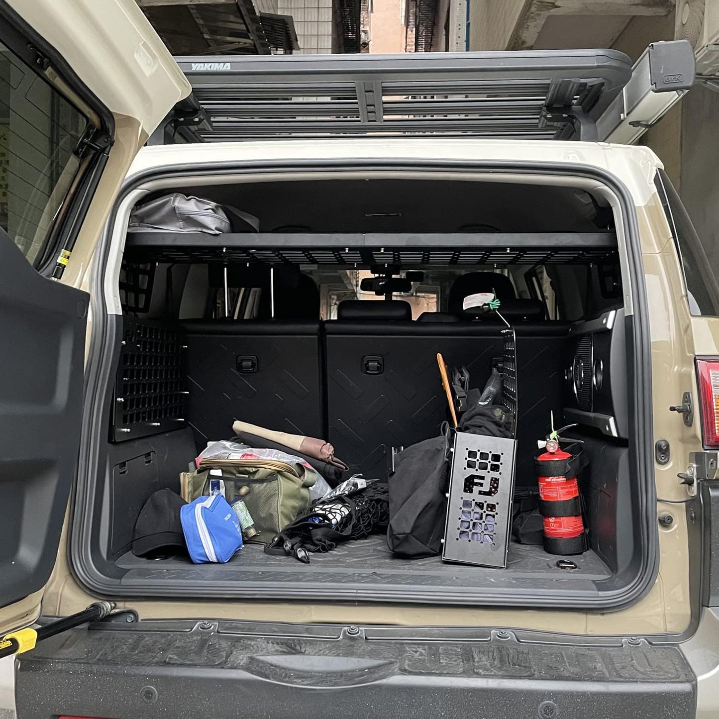HIGH FLYING for Toyota FJ Cruiser (XJ10) 2007-2014 Car Accessories Modular Storage Molle Panel System Trunk Shelf Interior Luggage Carrier Rack Trunk Organizer (Whole Kit)