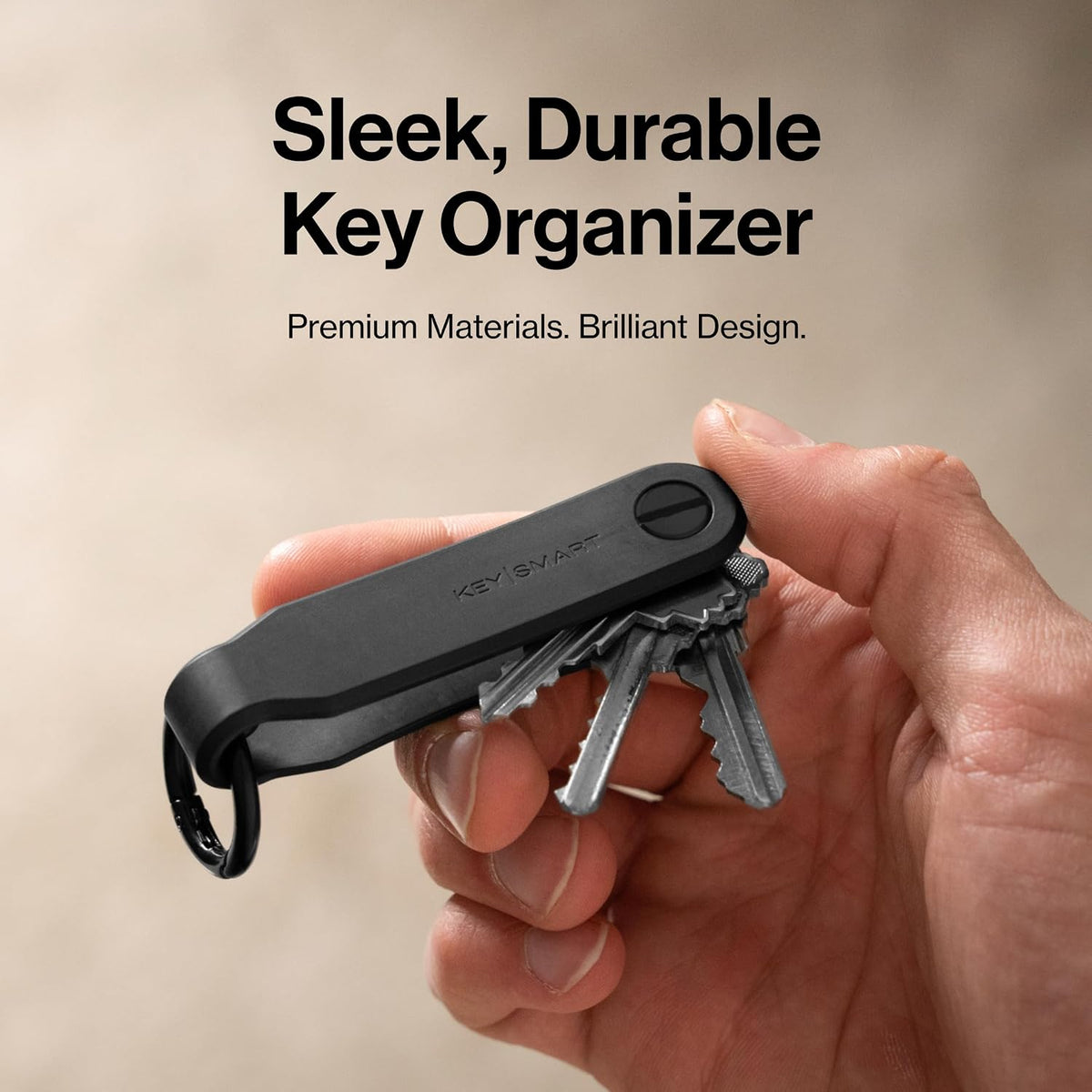 KeySmart Loop - Keychain Key Holder, FKM Silicone, Compact Key Organizer for Key Chain, Clutter-Free Compact EDC Key Chains