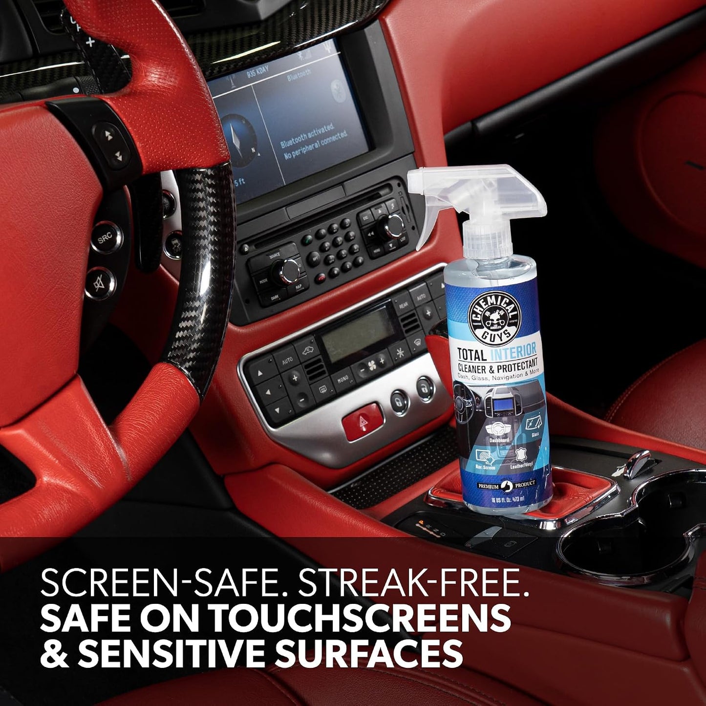 Chemical Guys, Total Interior Cleaner & Protectant, Leather & Vinyl, 32 oz | Cleans dashboards, seats, door panels, trim and glass in one step, leaving a fresh, streak-free, factory-style look