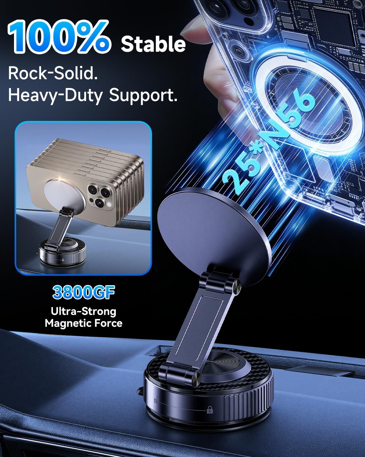 for MagSafe Car Mount, Vacuum Magnetic Car Phone Holder Stand for Your Car