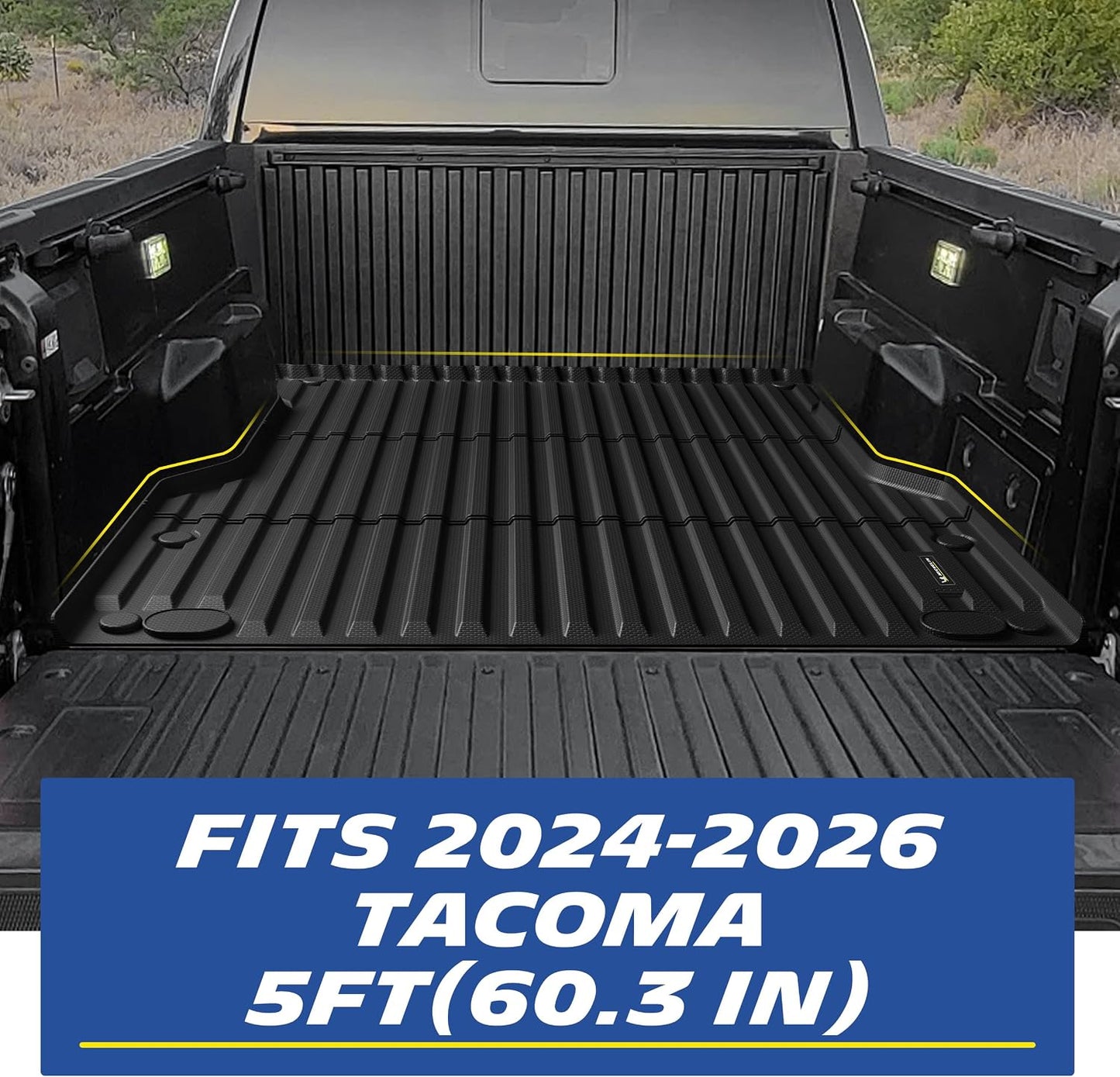 MICHELIN Truck Bed Mat for 2024 2025 2026 Toyota Tacoma - 5 FT / 60.3" Short Bed (Not Fit Drop-in Liners), All-Weather Truck Bed Liner, Custom Fit, Durable TPE Bedliner, Non-Slip