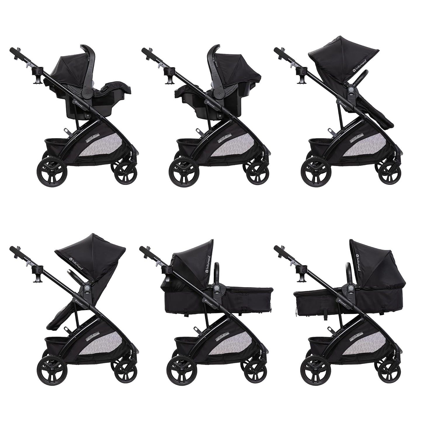 Baby Trend Passport® Switch 6-in-1 Modular Stroller Travel System with EZ-Lift™ Plus Infant Car Seat, Dash Black