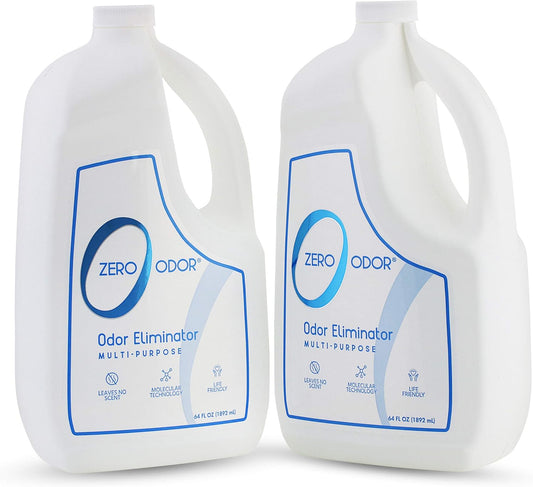 Zero Odor Multi-Purpose Odor Eliminator, Air and Surface Odor Remover for Home, Bathroom, Kitchen, and Closet, Refill, 64 oz, 2-Pack