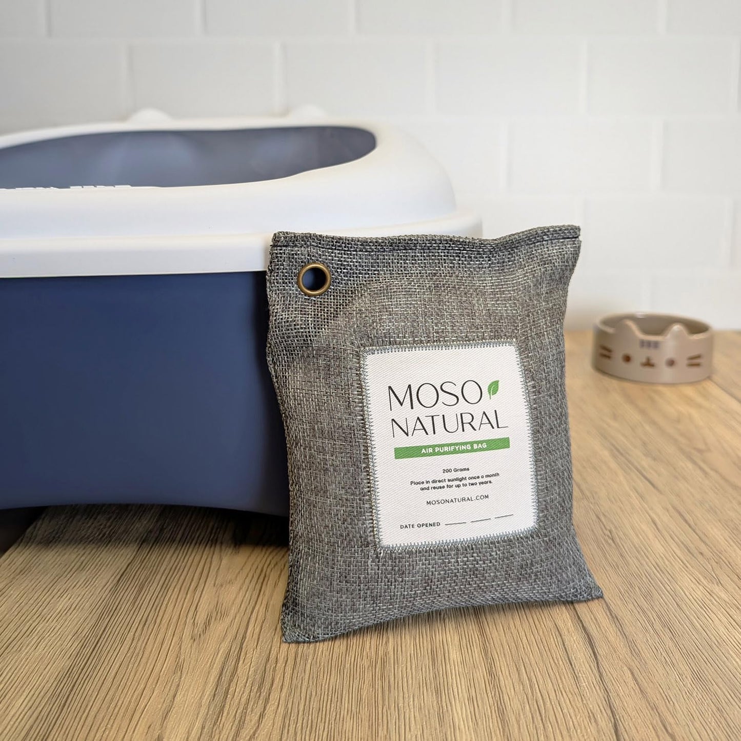 Moso Natural Air Purifying Bag 200g, Charcoal Odor Absorber, Car Odor Eliminator & Closet Deodorizer for Home & Pet, Lasts 2 Years, Unscented Bamboo Charcoal Bags, HGTV Editors' Pick