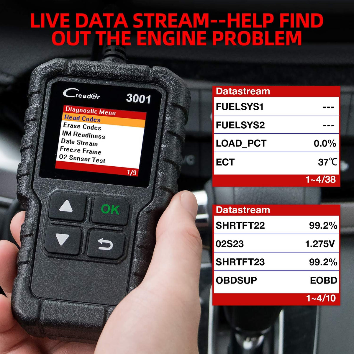 Launch Creader 3001 OBD2 Scanner,Engine Fault Code Reader