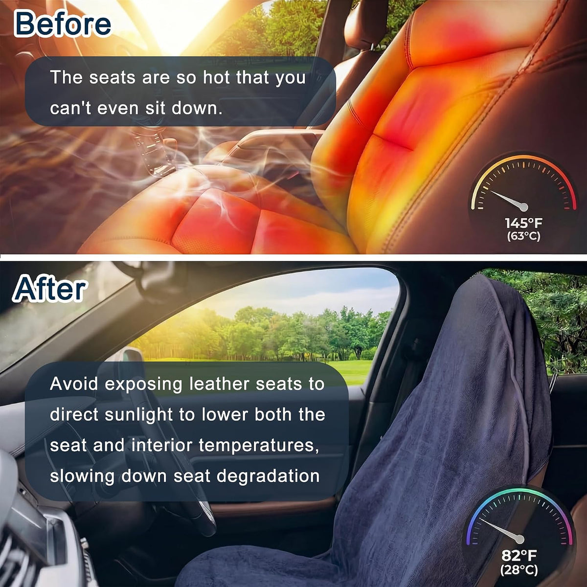 Car Seat Towel Cover, 2pcs Universal Front Seat Protector for Cars, SUVs and Trucks, Sweat Towel Car Seat Cover for Gym, Yoga, Swimming, Pets and Family Travel