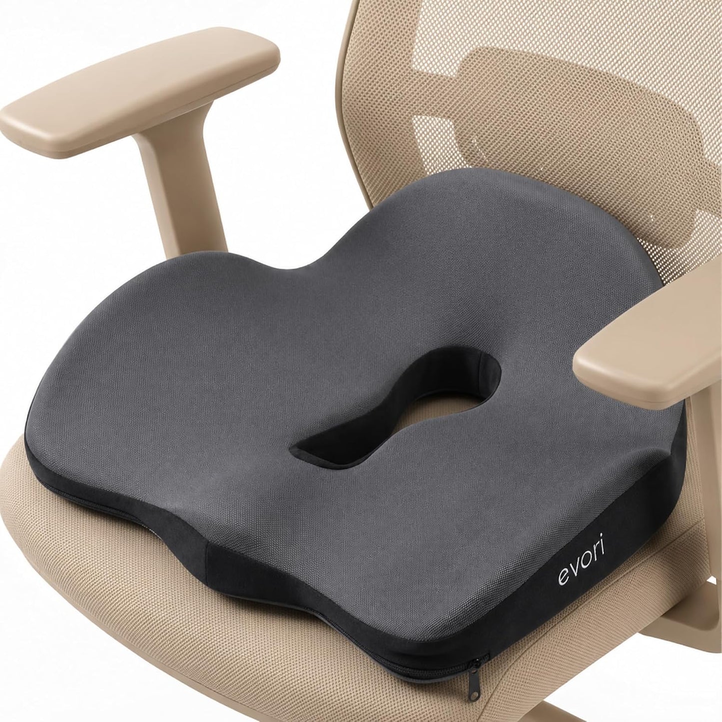 evori Comfort Cushion – Memory Foam Cushion for Office Chair, Car & Computer Chair, Ergonomic Support for Long Sitting & Daily Use