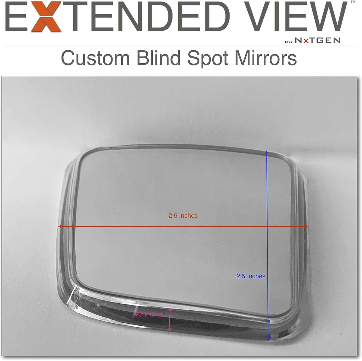 NXTGEN Custom Blind Spot Mirrors - Extended View (2 Pack) Compatible With 4th Gen Ram 1500 - 2 Piece Set (Left & Right)