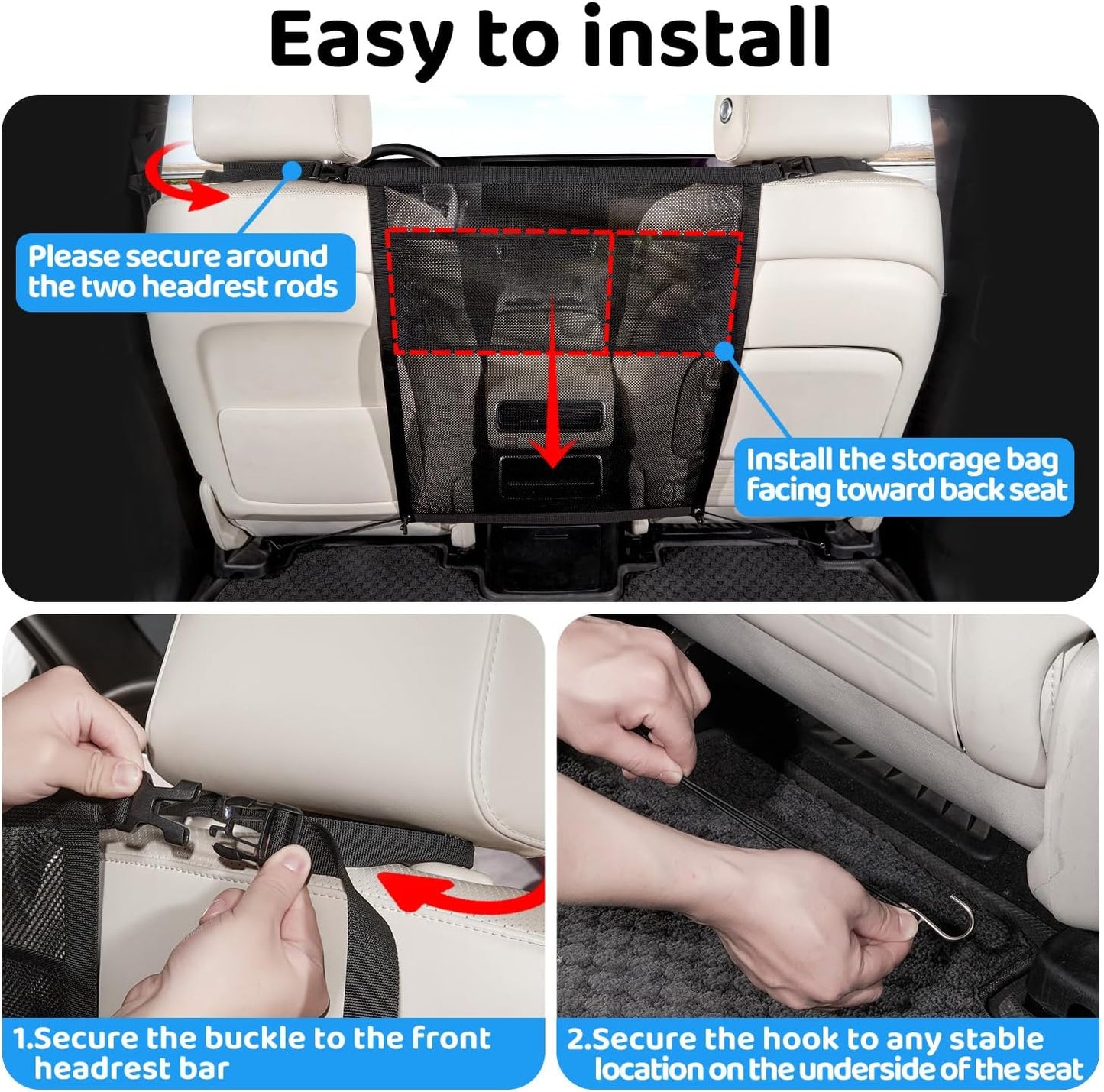 TKYZ Dog Car Barrier,Dog Car Net Barrier with Mesh Organize,Pet Divider Fit Car/SUV/Truck