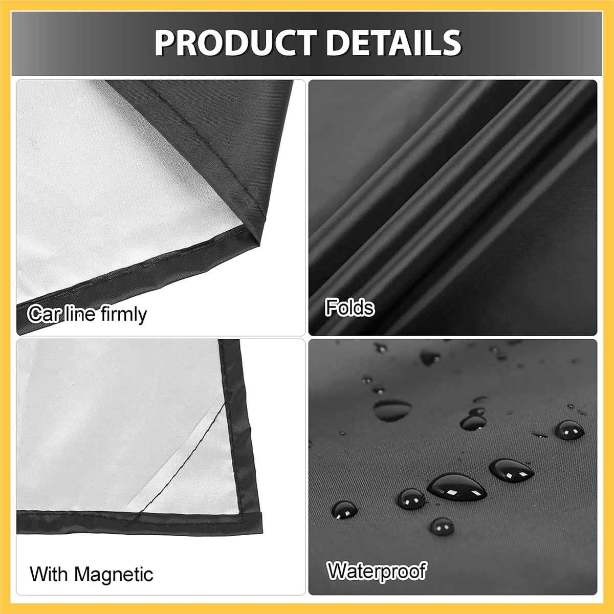210T Magnetic Car Windshield Cover Sun Shade Snow Frost Ice Guard Waterproof Windshield Protector for SUV 94 x 57.4 Inches Auto Replacement Parts