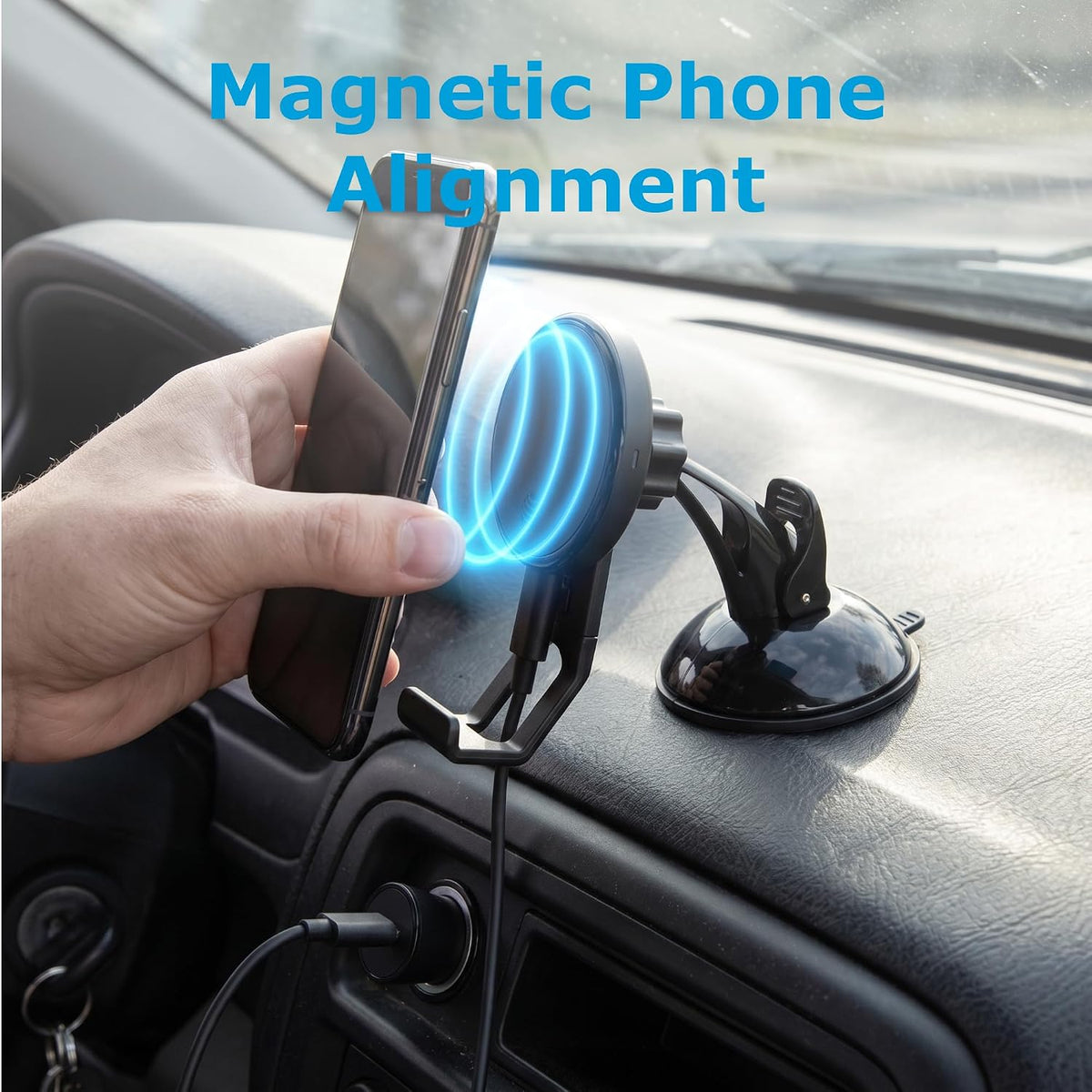 AT&T 25W Magnetic Fast Wireless Car Charger Dash Vent Phone Mount Dock