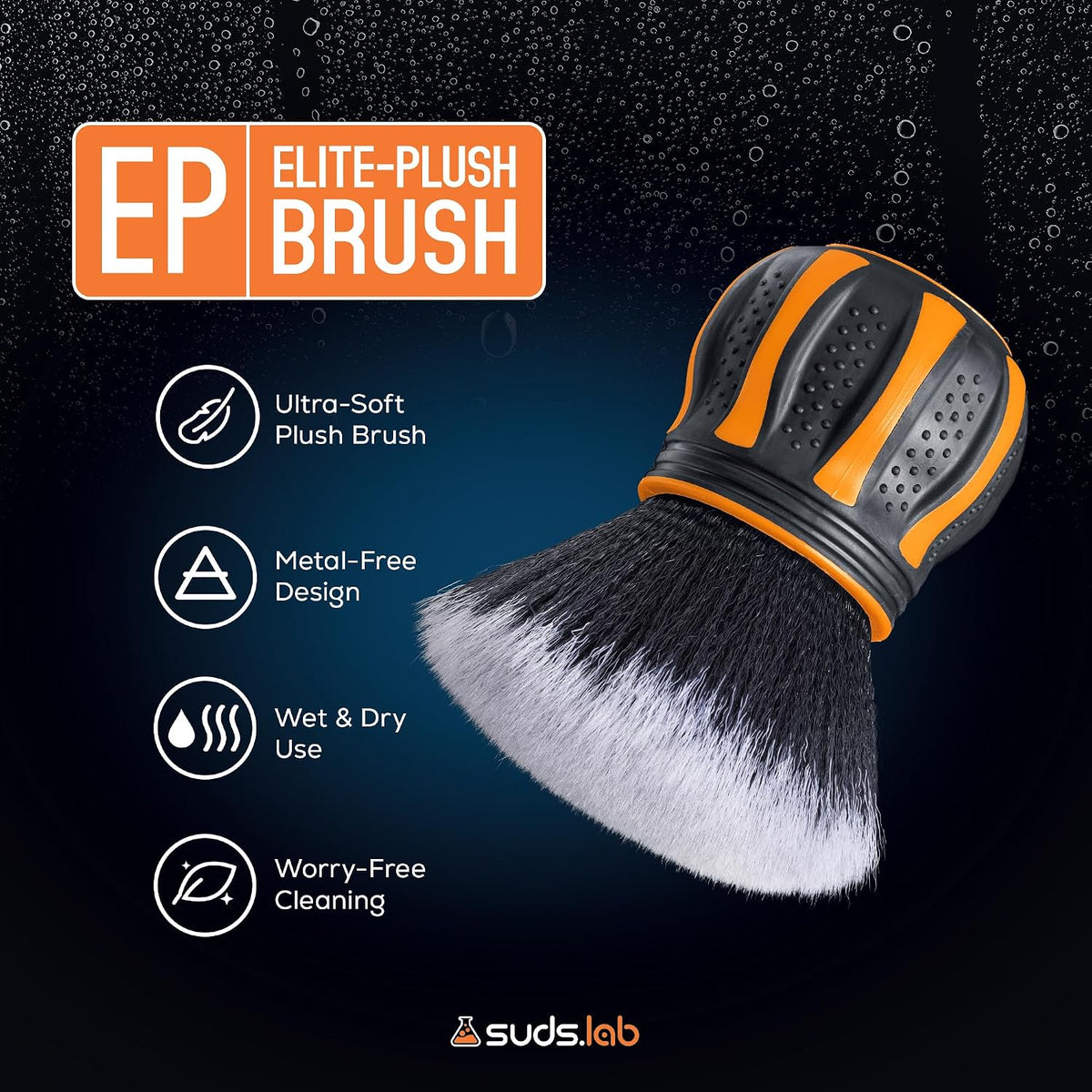 Suds Lab Elite-Plush Detailing Brush with Stand, Ultra-Soft, Scratch-Free