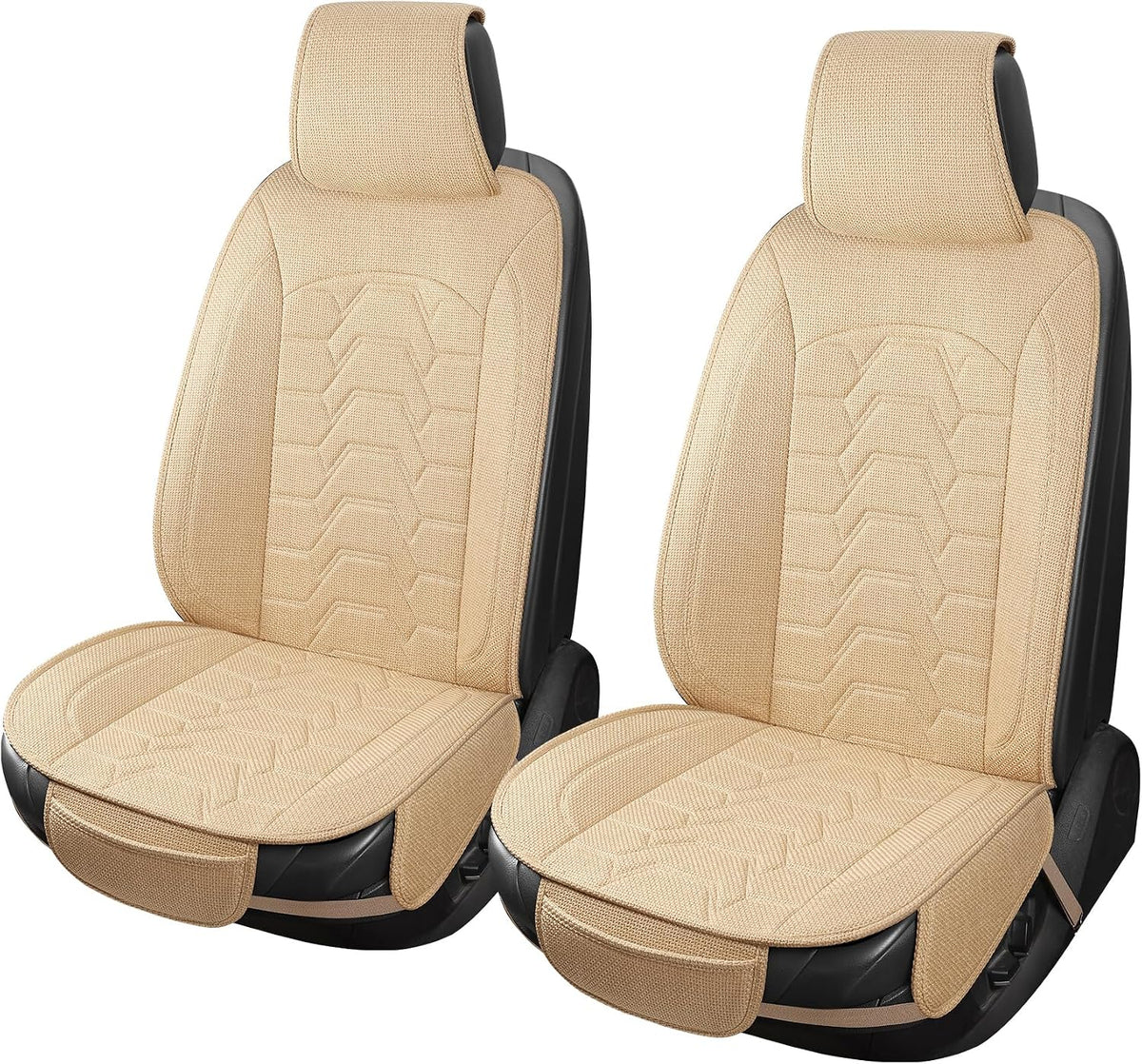 Linen Front Car Seat Covers Cloth Fabric Seat Protectors