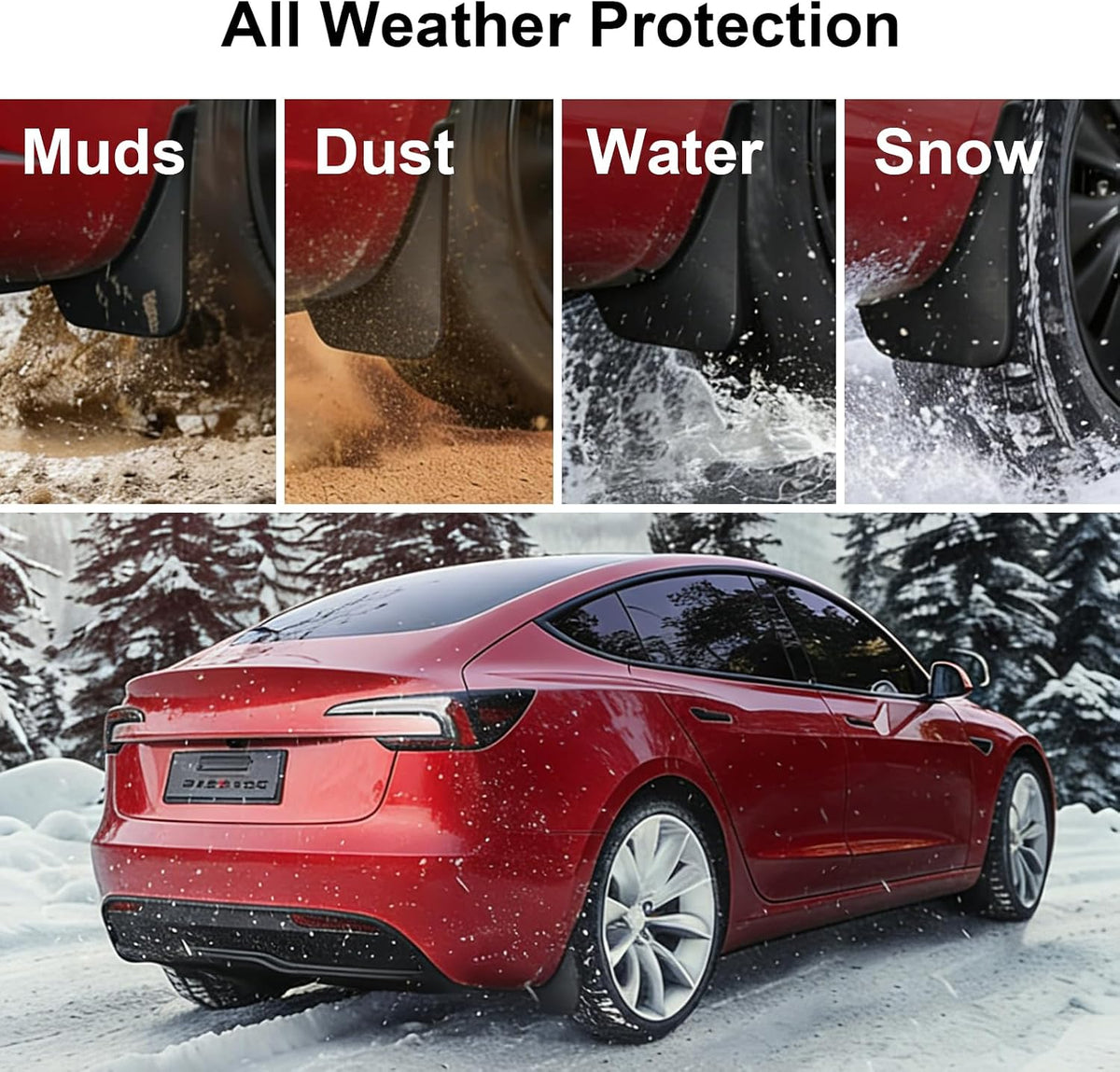 2025-2026 New Model Y Juniper Mud Flaps - 3D Laser Scanned PP-TPE Military-Grade Material No-Drill Aerodynamic Protection Accessories for Tesla Owners