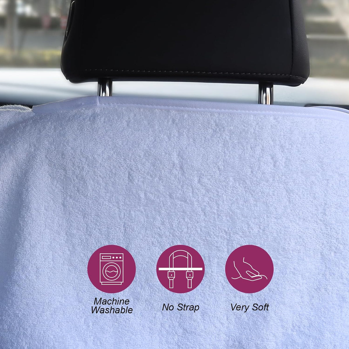 Car Seat Towel Covers Front Seats Protector for Gym and Workout, Automotive Washable Driver Cars Seat Sweat Cover for Dog, Compatible with Tesla Model Y Juniper/3/X/S (Fleece White, 1Pcs)
