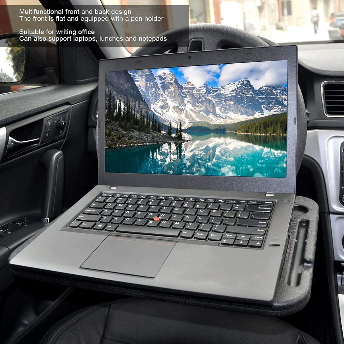 Car Steering Wheel Desk, Car Steering Tablet Holder, Steering Wheel Tray Suitable for Writing and Office