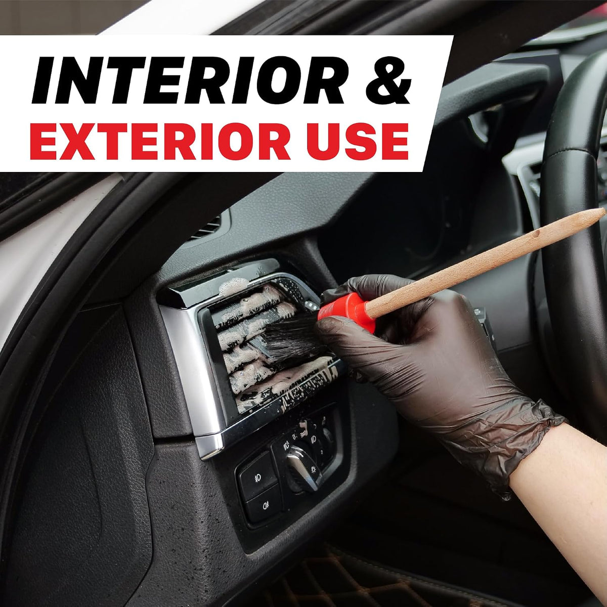 Maxshine Detailing Brushes Set (3-Piece) – Brush Width: 0.8", 1.3", 1.8" – Scratch-Free Soft Bristles, Ergonomic Grip – Versatile Car Detailing for Interior & Exterior