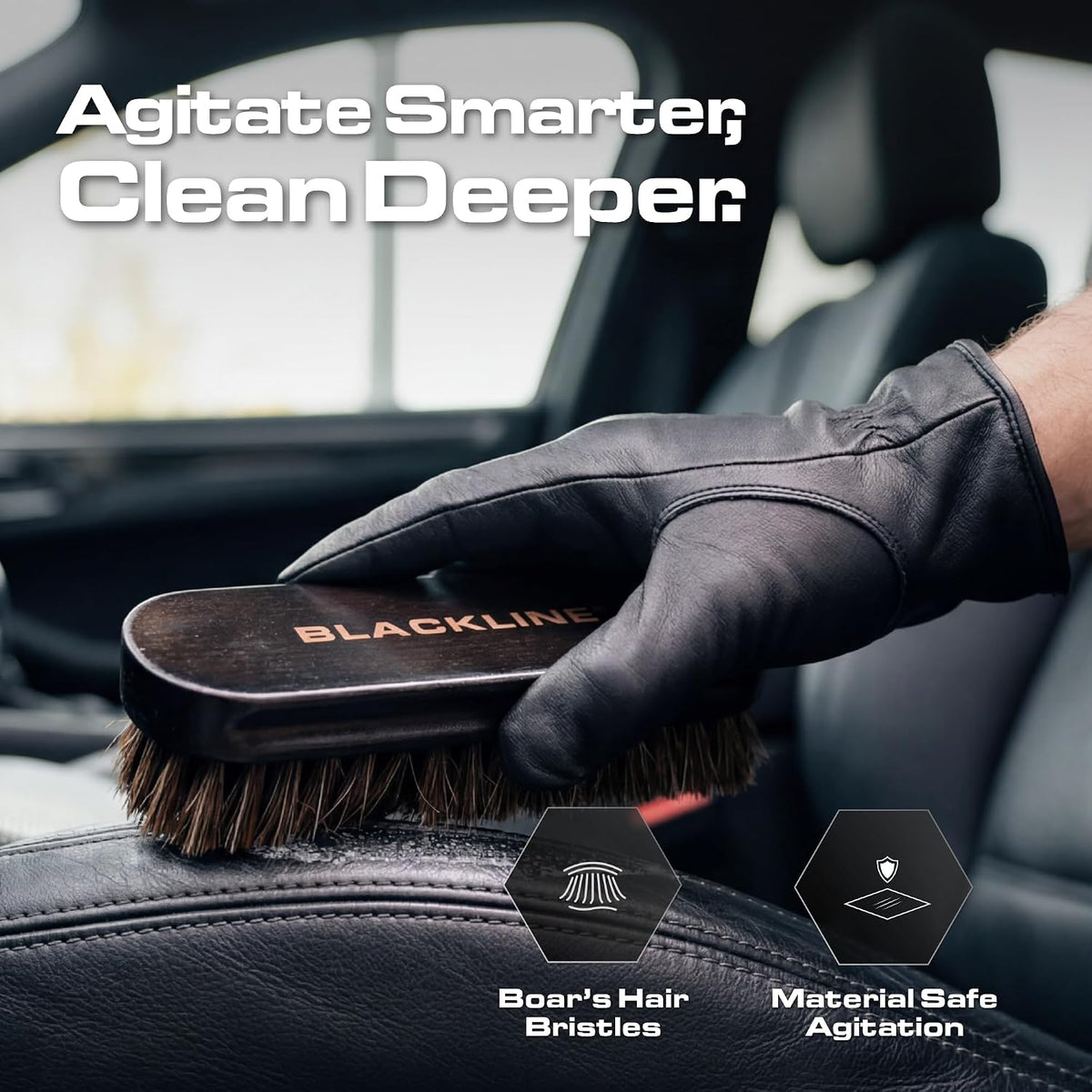 Blackline Leather Kit + Brush, Towel & Applicator - APC & Rehydrate, 5pc