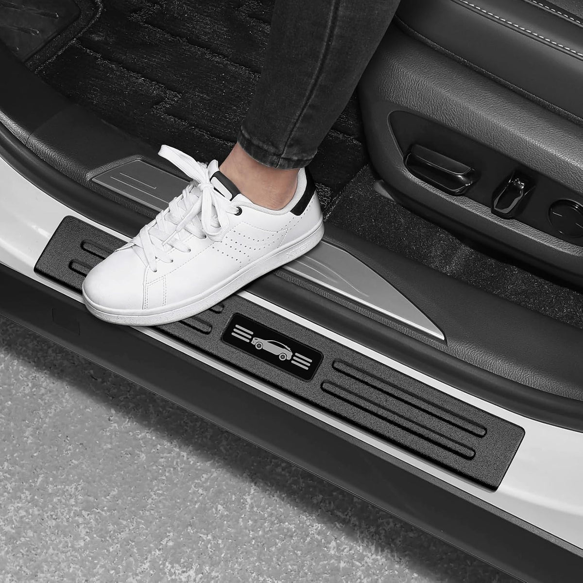 4PCS Door Sill Protector Compatible with Mazda 2023-2026 CX50 CX-50 Accessories Matte Black ABS Plastic Material Automobile Door Entry Guards