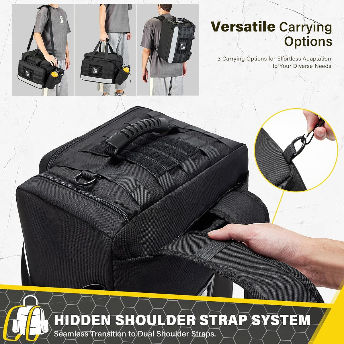 Golkcurx Patrol Bag Law Enforcementt, Front Seat Organizer | Police Gear Bag, Car Organizer for Vehicle Passenger Seat, MOLLE System & Cup Holders