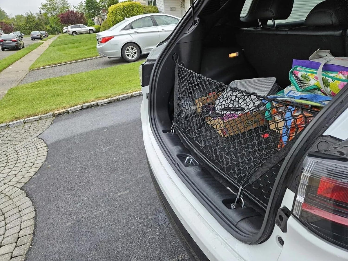 Rear Trunk Organizer Cargo Net for Jeep Compass Patriot Renegade 2007-2025 – Envelope Style Black Cargo Net for SUV – Premium Mesh Car Trunk Organizer Vehicle Carrier Storage