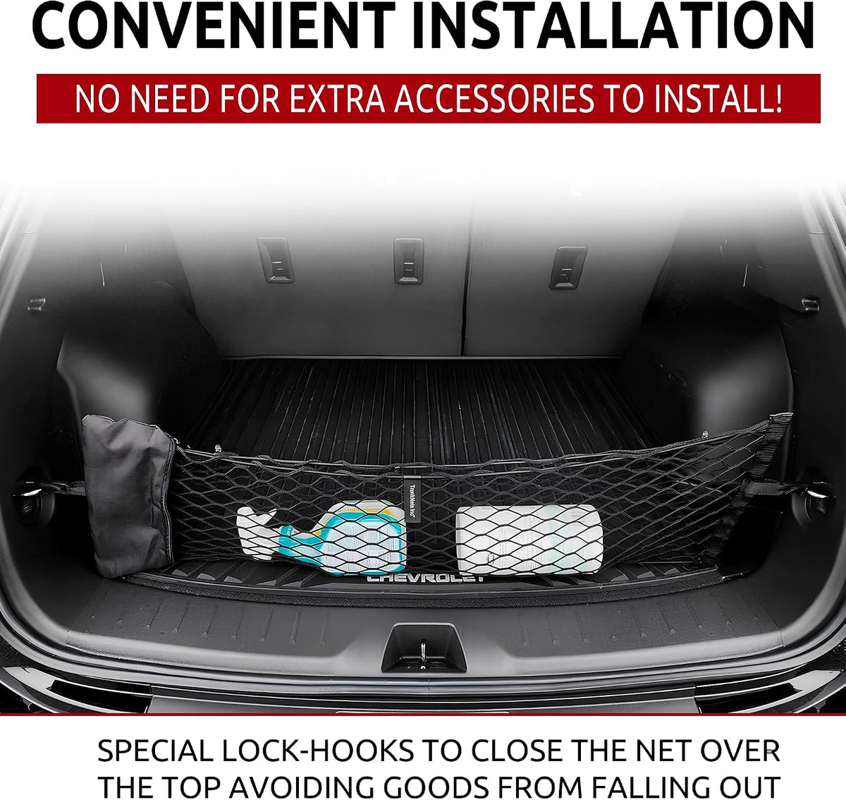 TN TrunkNets Inc Envelope Style Elastic Trunk Mesh Cargo Net Compatible with Chevrolet Blazer 2019-2026 - Premium Trunk Organizer and Storage - Luggage Net for Crossover