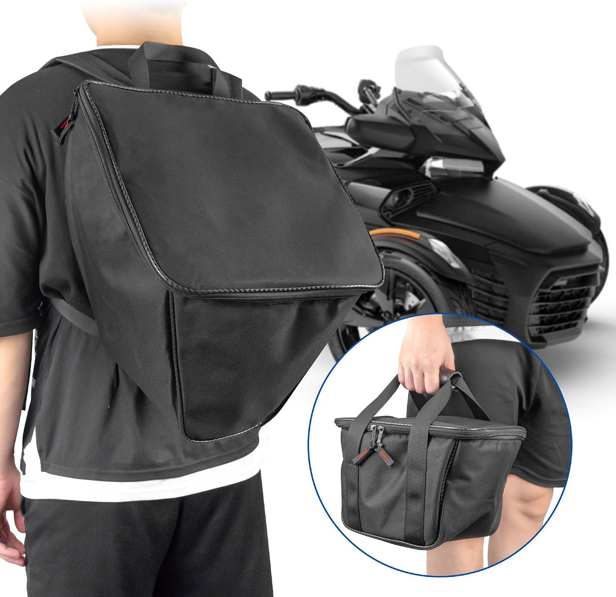 2pcs Front Trunk Bag Frunk Organizer Removable Luggage Bags Waterproof Trunk Cargo Bag Motorcycle Accessories Fit for Can Am Spyder RT 2020-2025