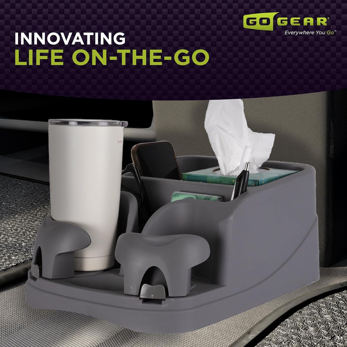 GO GEAR SC-CHA Console, Charcoal, Includes Storage for CDs, Pens and Coins