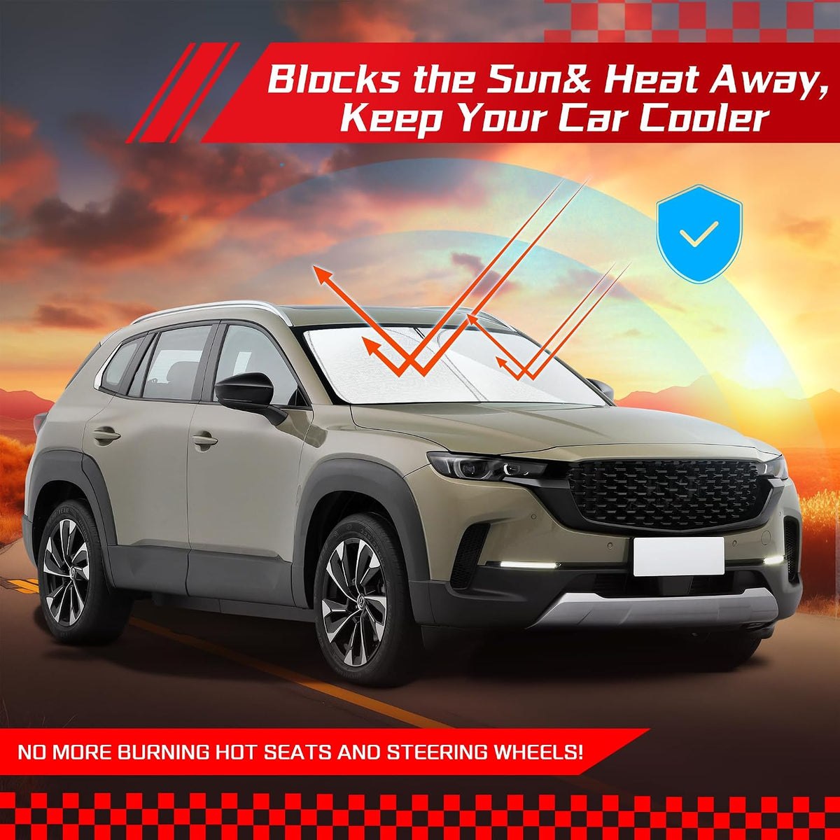 ARISMOTOR Windshield Sun Shade for Mazda CX-50 2023-2026 2027