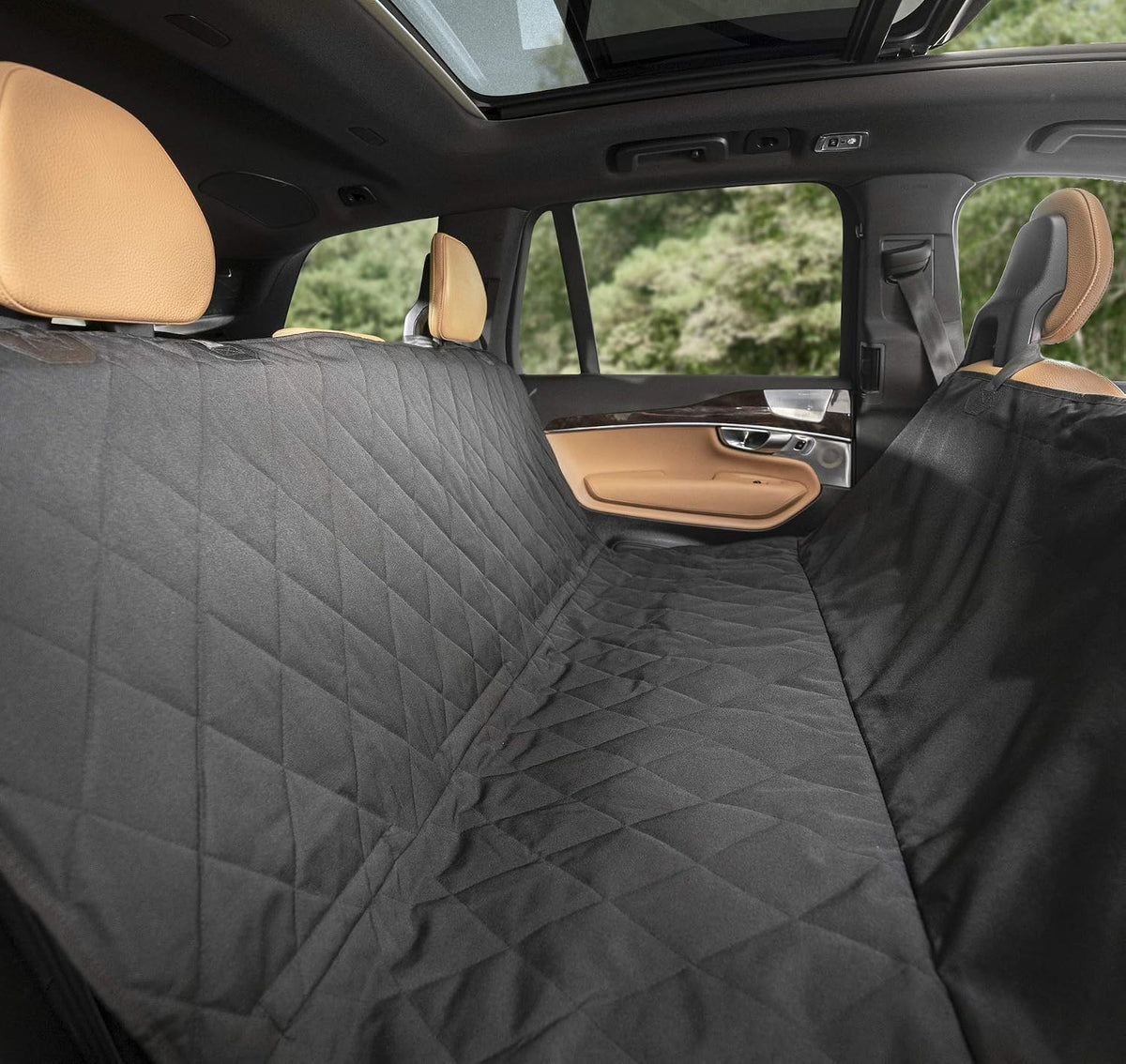 Plush Paws Products Premium Rear Car Seat Protector w/Hammock | Washable & Waterproof Back Seat Dog Cover for Car, Truck, & SUV | Nonslip, Tear Resistant Pet Seat Cover | X-Large Grey