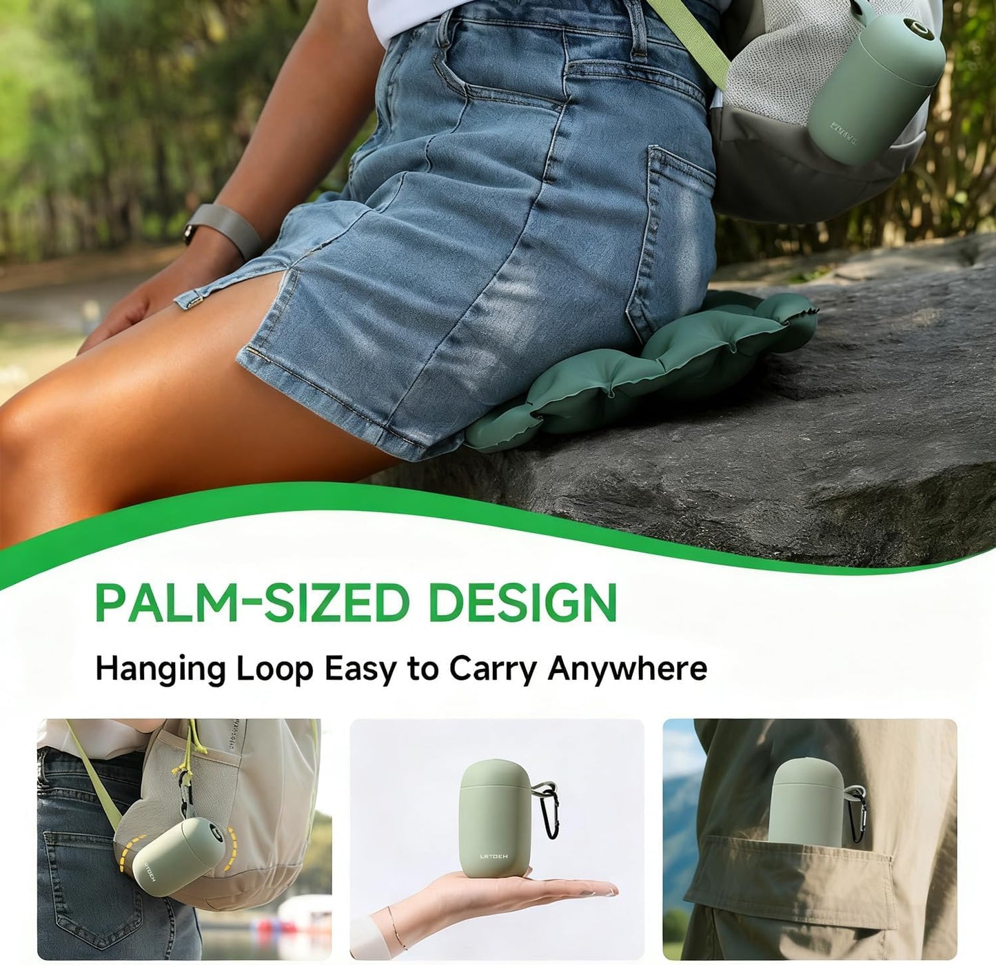 Inflatable Seat Cushion with Pump, Portable Air Seat Pad | Lightweight waterproof material, airplane stadium camping hiking office car, pressure relief comfort, travel chair pad