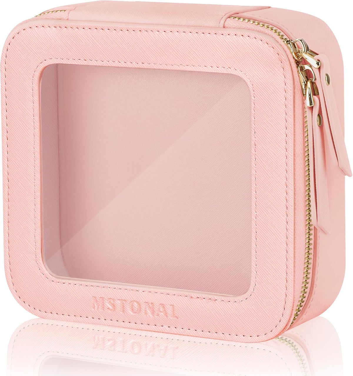 Small Clear Makeup Bag for Purse, Travel Cosmetic Case, Pink, Mini