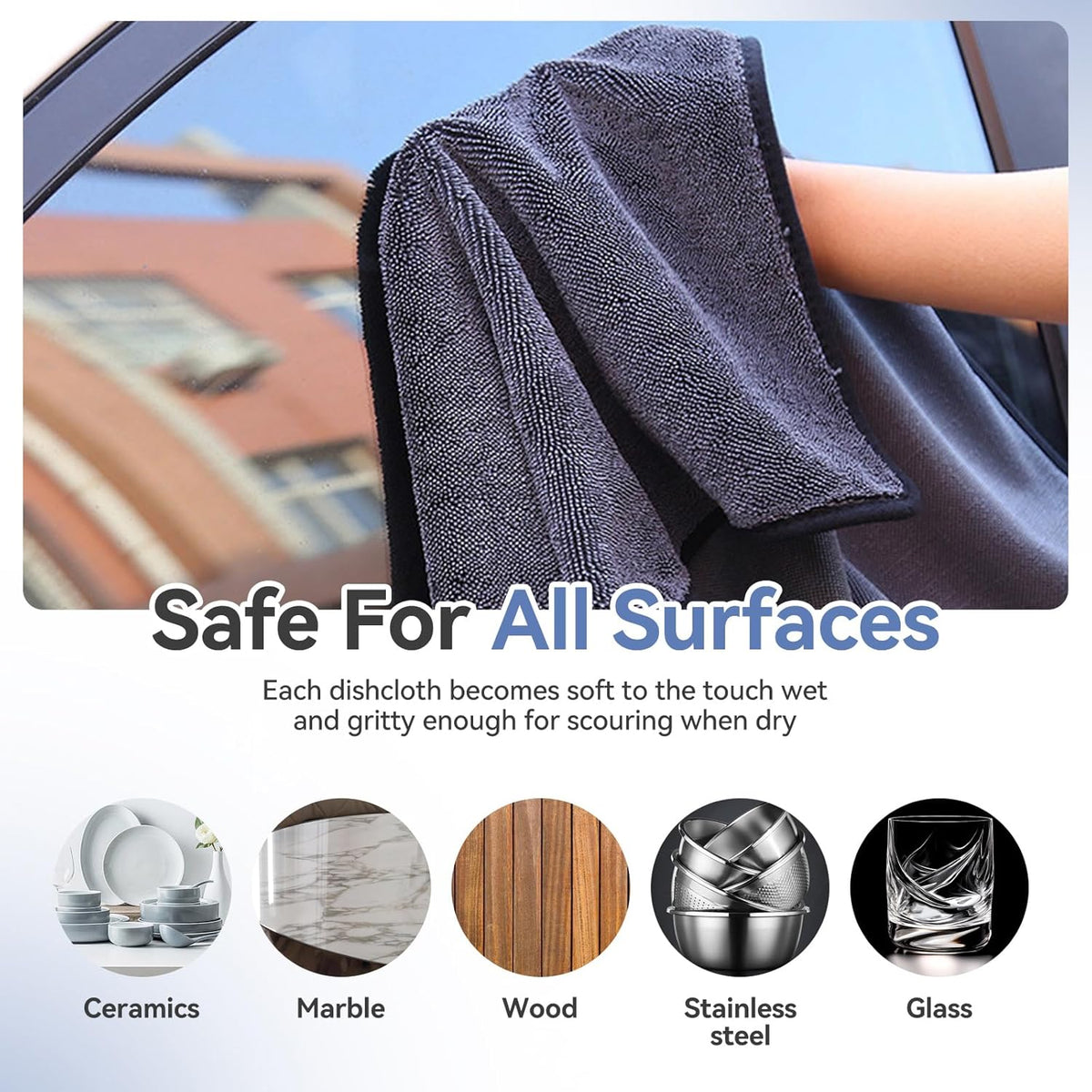 Shiny Cleaning Wipes Shower Cleaning Cloths- 3pcs Super Absorbent Microfiber Bath Towels for Effortless Cleaning of Windows, Bathroom, Car & Home Toilet - Shiny Cleaning Wipes（15.7x23.6in
