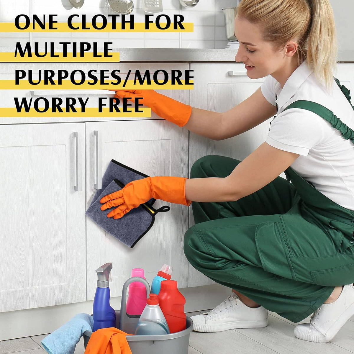 20 Pcs Microfiber Car Drying Towels 800 Gsm Thick Plush, Grey and Yellow