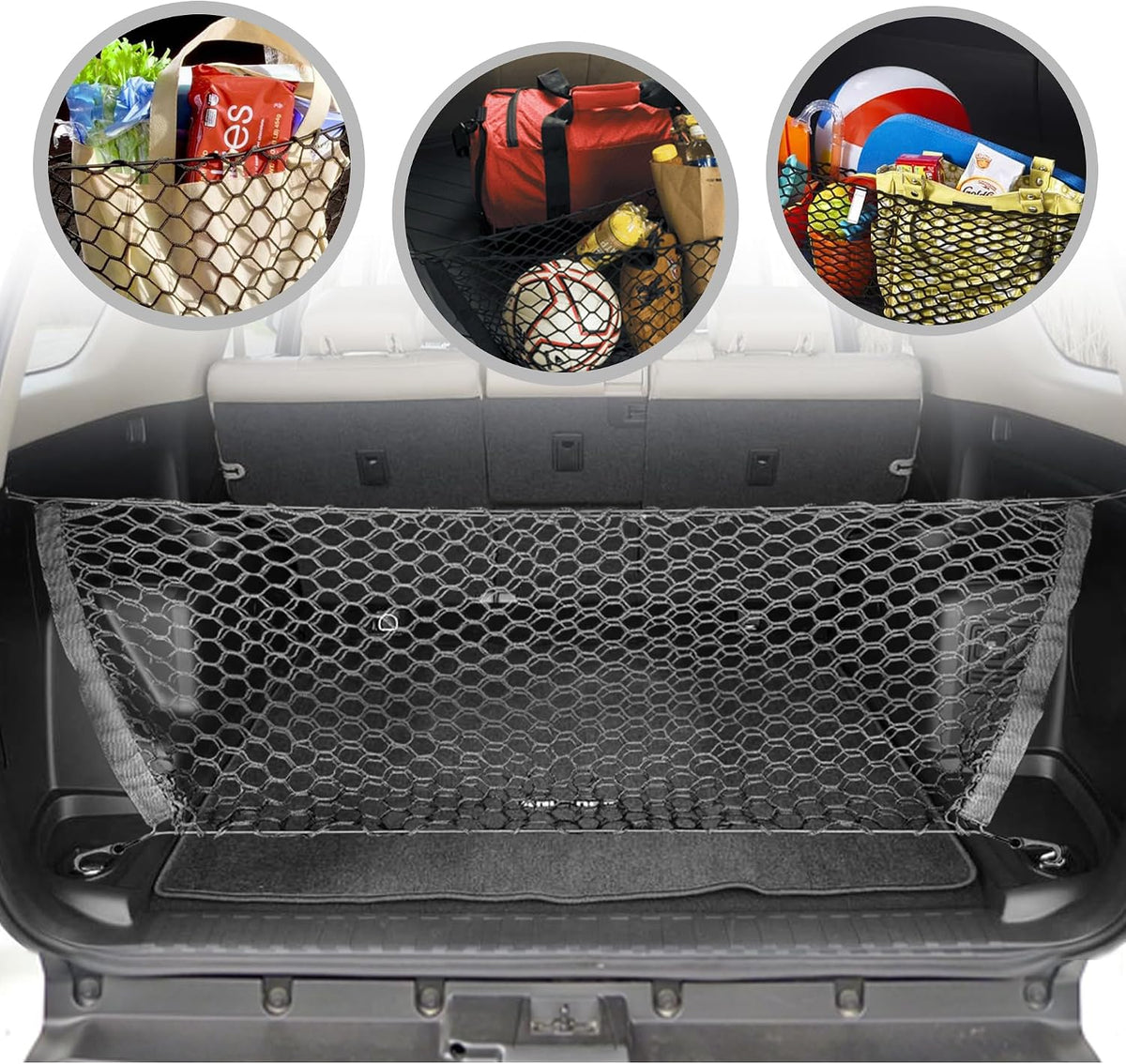 Envelope Style Trunk Cargo Net for Toyota 4Runner 2 Row Model Only 2010 - 2025 - Premium Trunk Organizer and Storage - Luggage Net for SUV - Best Car Organizer for Toyota 4 Runner