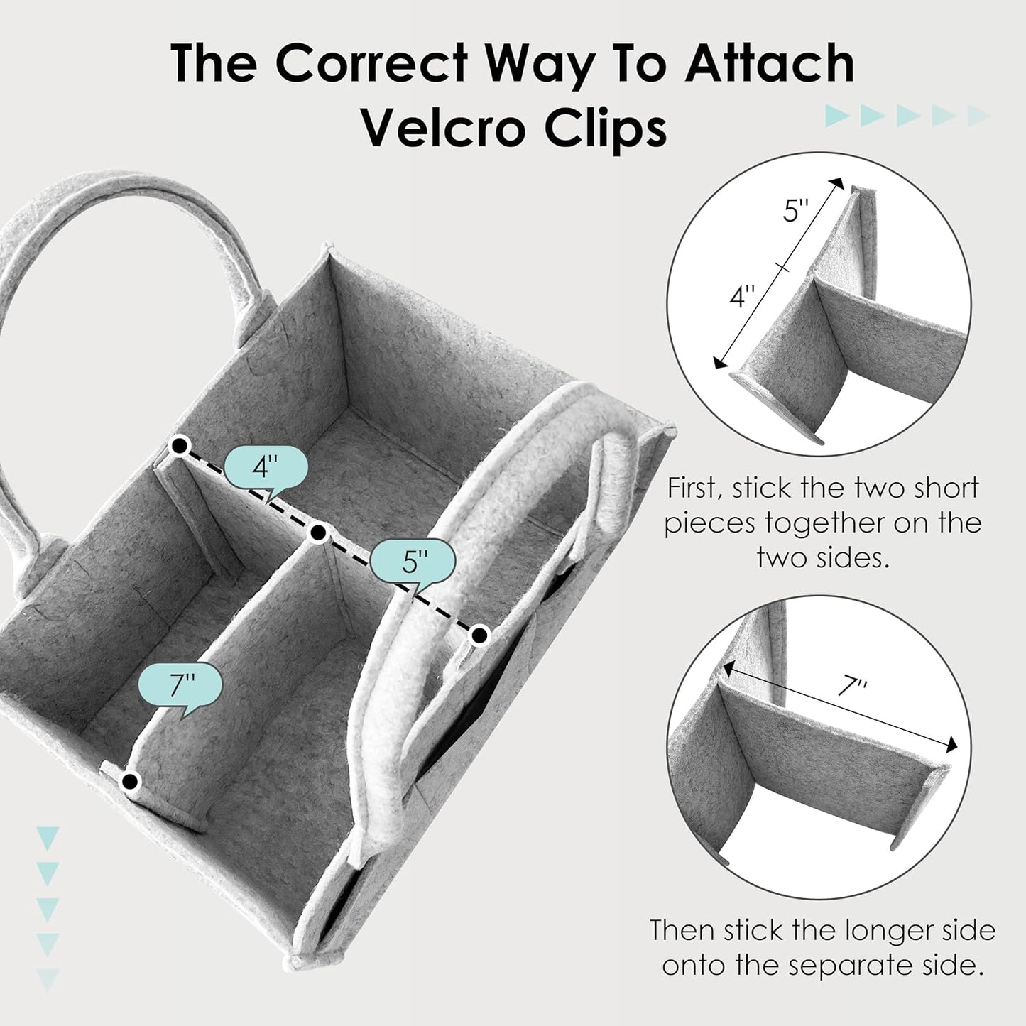 HIPHOP PANDA 2-Pack Diaper Caddy Organizer - Nursery Storage Bin & Car Organizer for Diapers, Wipes, and Baby Essentials - Dual-Color Solid Set (Grey/Oatmeal), Large Size