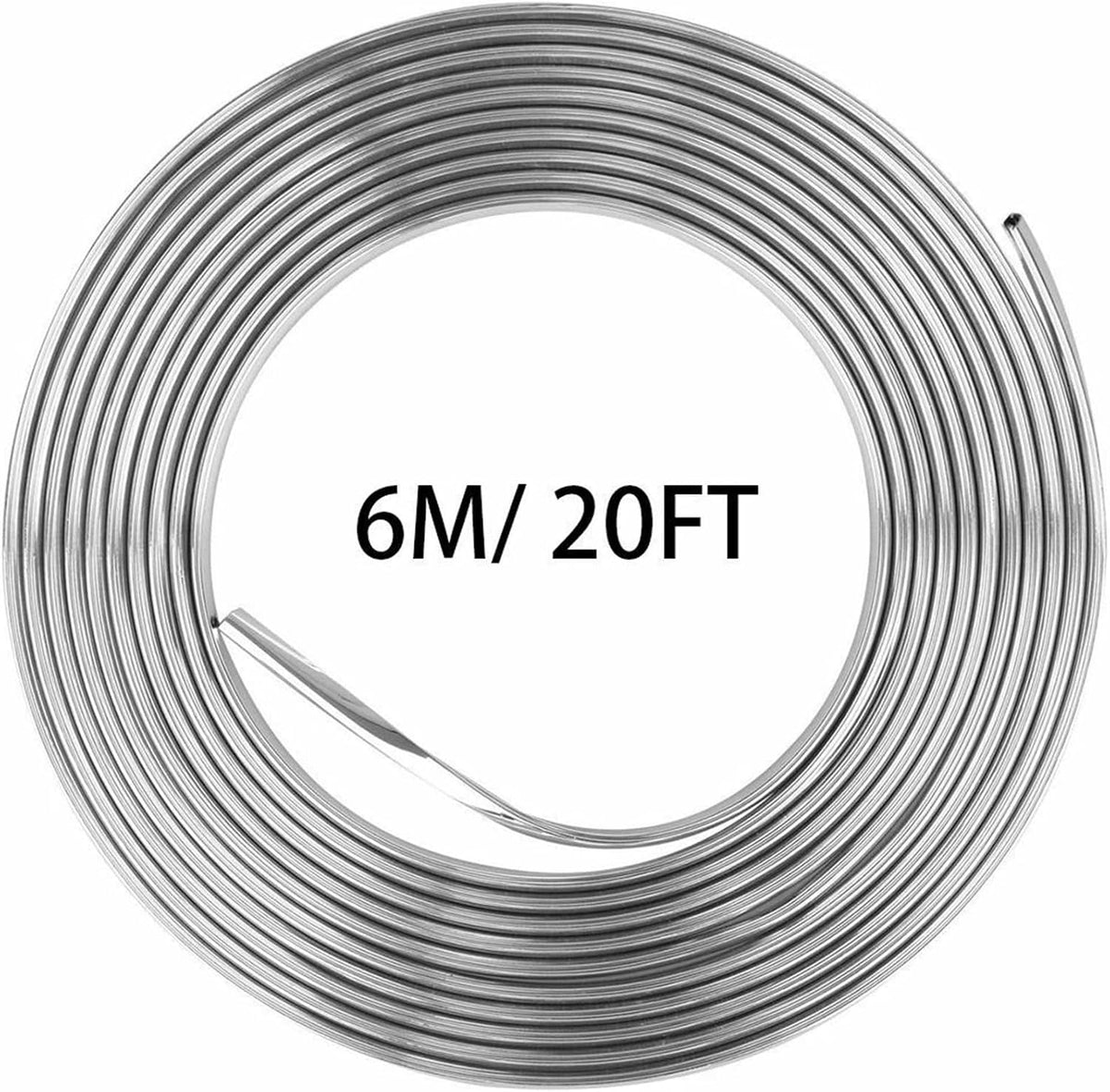 6M/20Ft Chrome U-Shape Edge Trim Scratch Guard Protector For Car