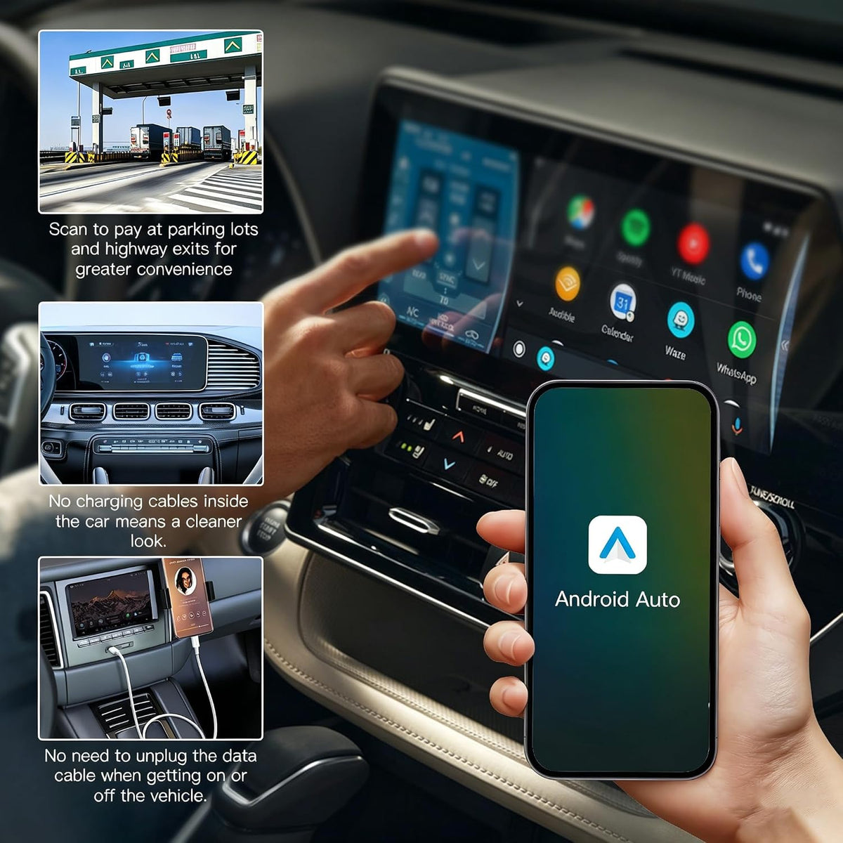 Wireless Adapter,USB Dongle Converts Compatible with CarPlay&Android Auto