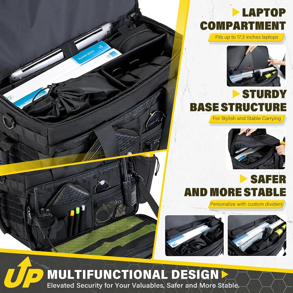Golkcurx Patrol Bag Law Enforcementt, Front Seat Organizer | Police Gear Bag, Car Organizer for Vehicle Passenger Seat, MOLLE System & Cup Holders