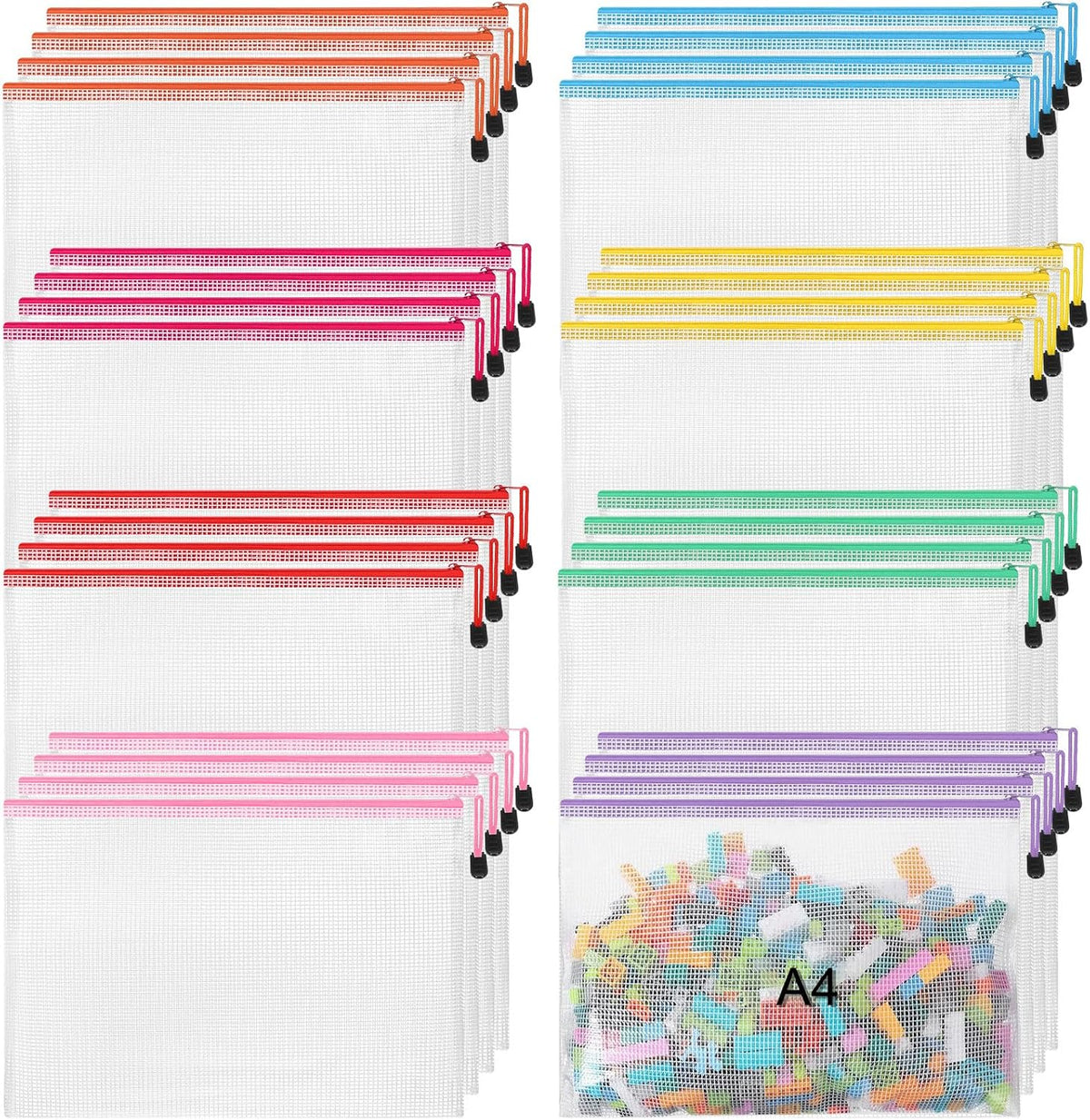 Jetec 32 Mesh Zipper Bags Bikini, Stylish Color, 13 x 9.5 Inch, 32 Pcs