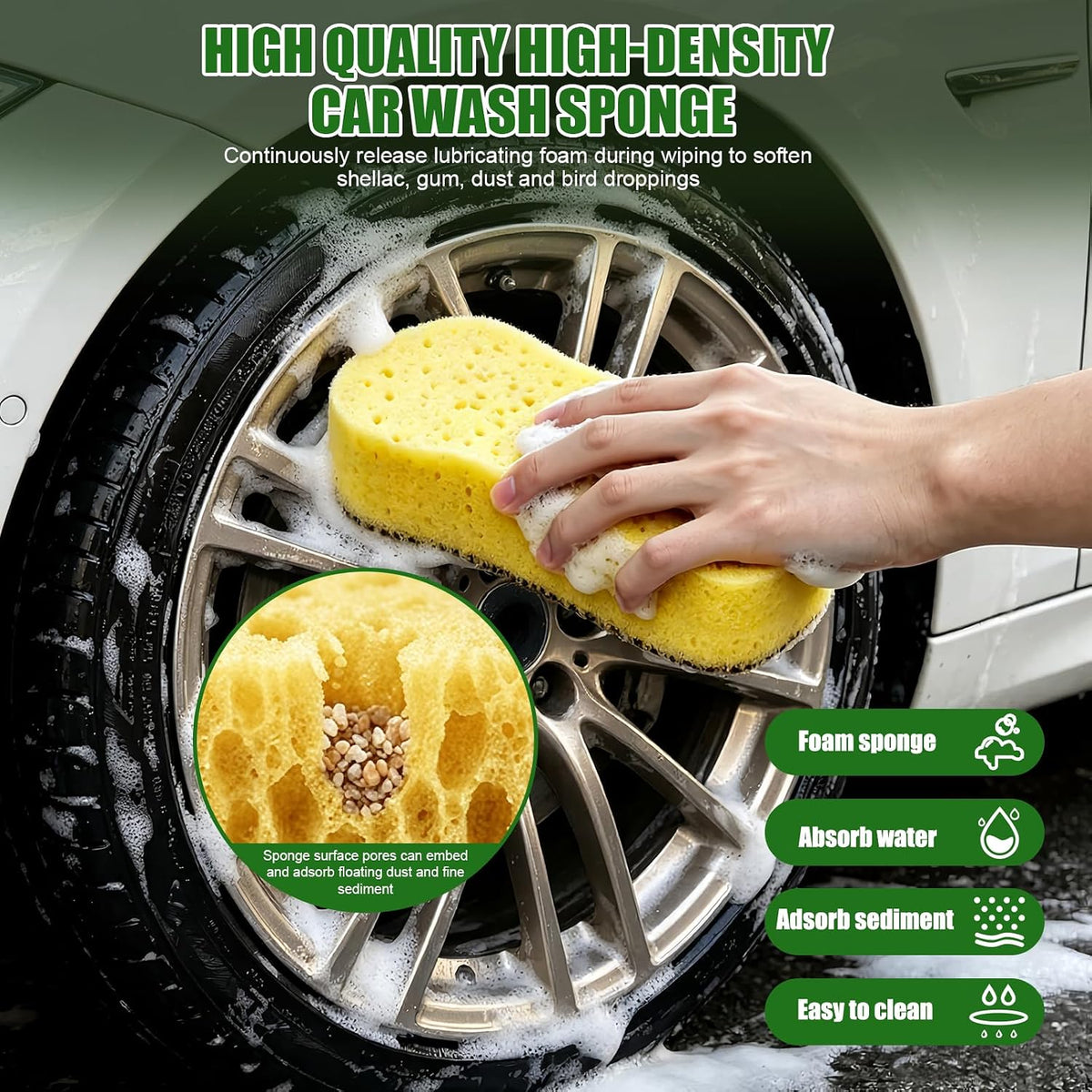 6PCS Microfiber Car Wash Mitt - Car Wash Gloves Kit with Microfiber Cleaning Cloth and Car Wash Sponge for Car Washing, Trucks, SUVs, Motorcycles Cleaning Detailing Polish
