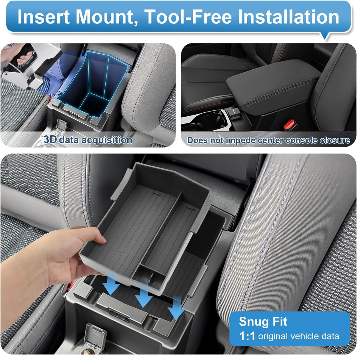 Double Layer, 2026 Forester Center Console Organizer for Subaru Forester (Only for Sport/Wilderness/Limited/Touring), Durable ABS Plastic&Anti-Slip Console Tray Insert 2026 Forester Accessories