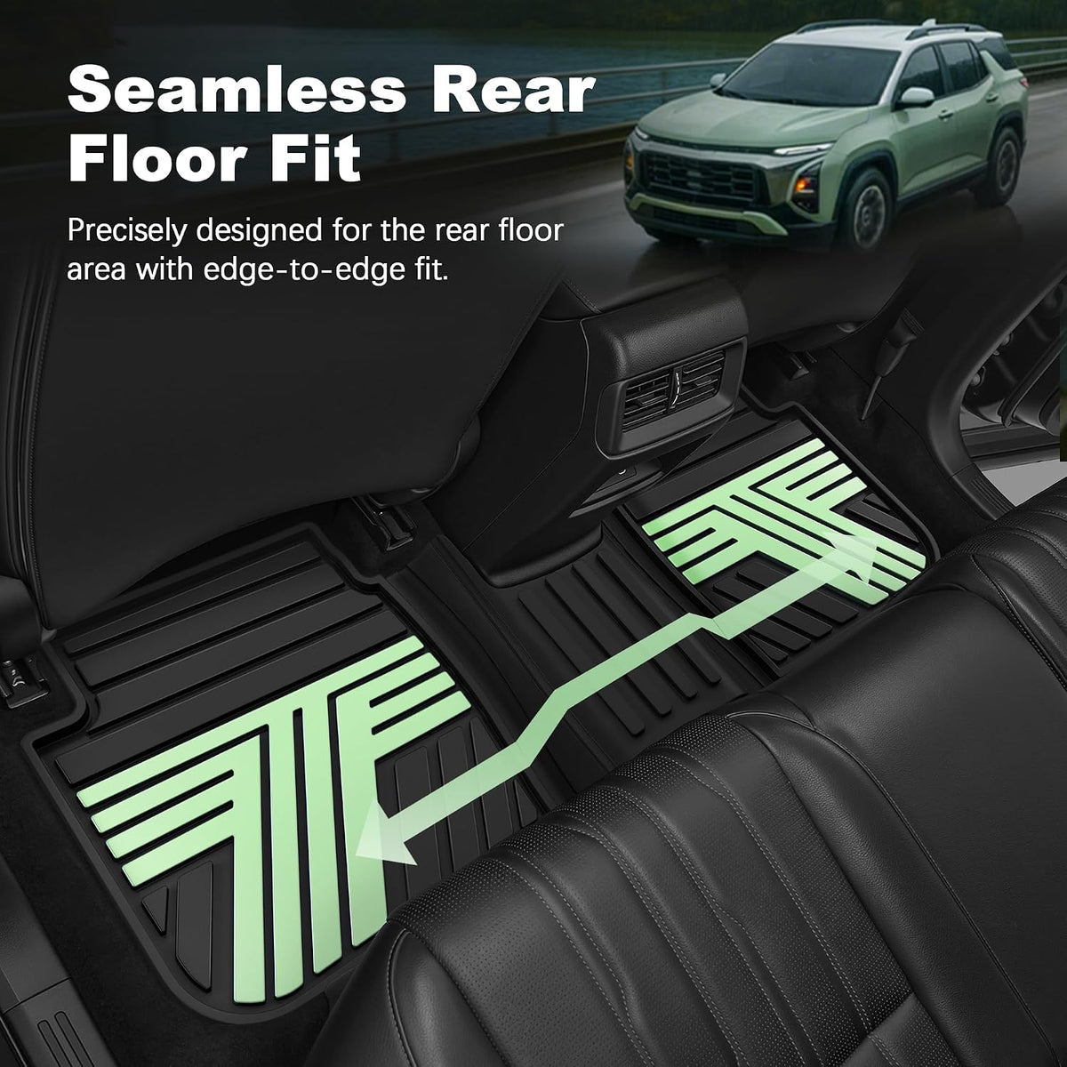 TTX LIGHTING Floor Mats for Chevy Equinox & GMC Terrain 2025-2026, Green