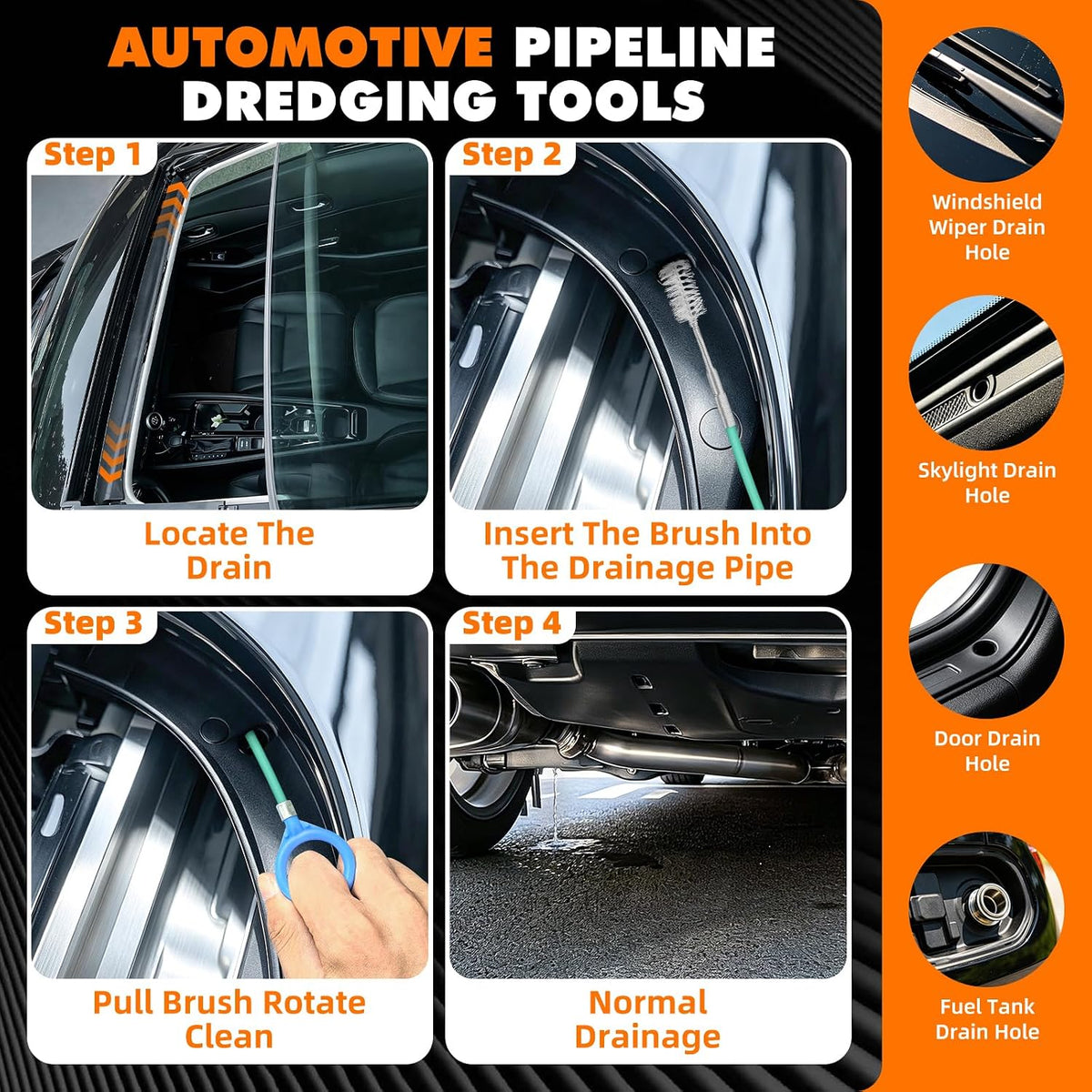 18FT Reach Car Wash Brush with Long Handle, 9-pcs Car Cleaning Kit